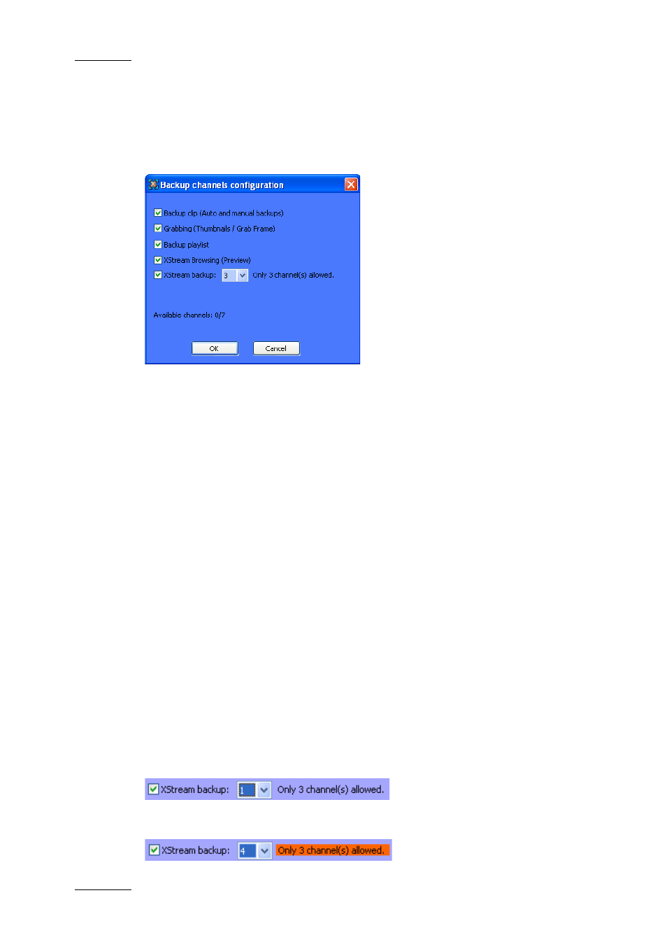 Custom configuration, Backup clip, Grab | Backup playlist, Xstream browsing, Xstream backup, Ustom, Onfiguration | EVS Xfile Version 2.16 - November 2011 User Manual User Manual | Page 20 / 192