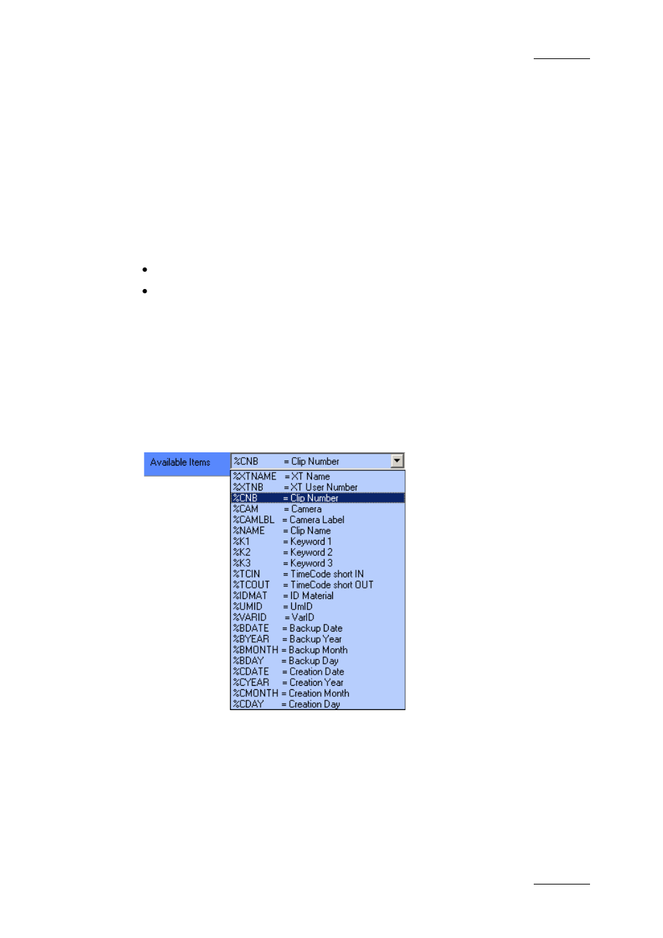 Default ingest device host name, Default ingest device media format, Target name format string | EVS Xfile Version 2.16 - November 2011 User Manual User Manual | Page 47 / 192
