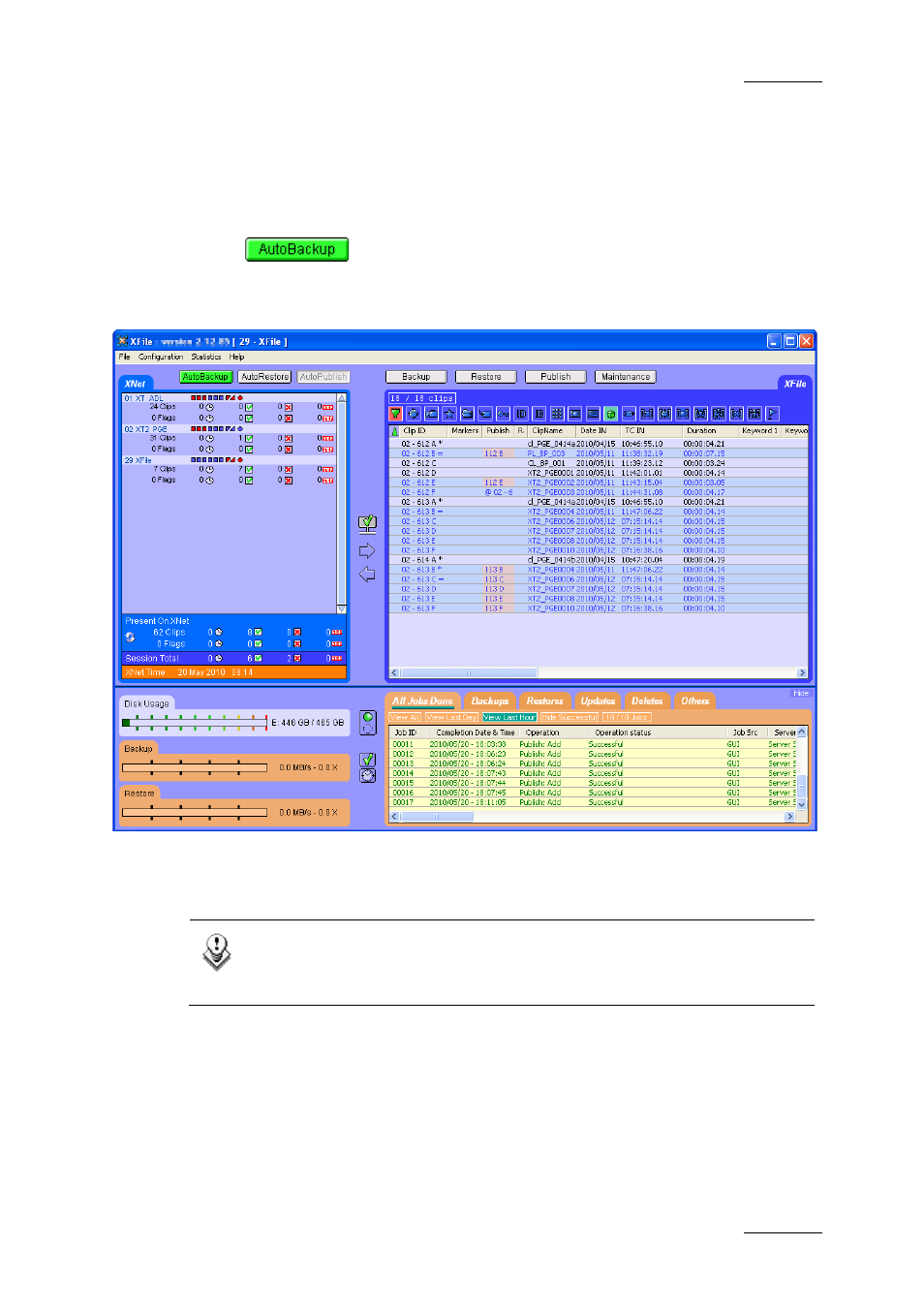 5 autobackup mode, 1 purpose, Autobackup mode | Purpose, Urpose | EVS Xfile Version 2.16 - November 2011 User Manual User Manual | Page 75 / 192
