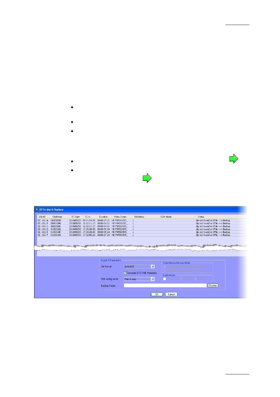 How to perform a multi-selection for manual backup, Ow to, Erform a | Ulti, Election for, Anual, Ackup | EVS Xfile Version 2.16 - November 2011 User Manual User Manual | Page 79 / 192