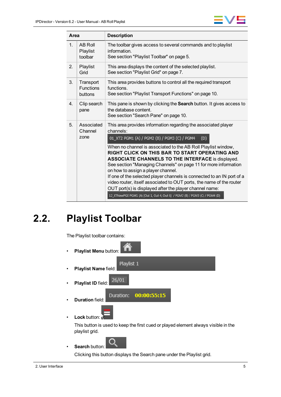 Playlist toolbar | EVS IPDirector Version 6.2 - June 2013 AB ROLL PLAYLIST User Manual User Manual | Page 13 / 52