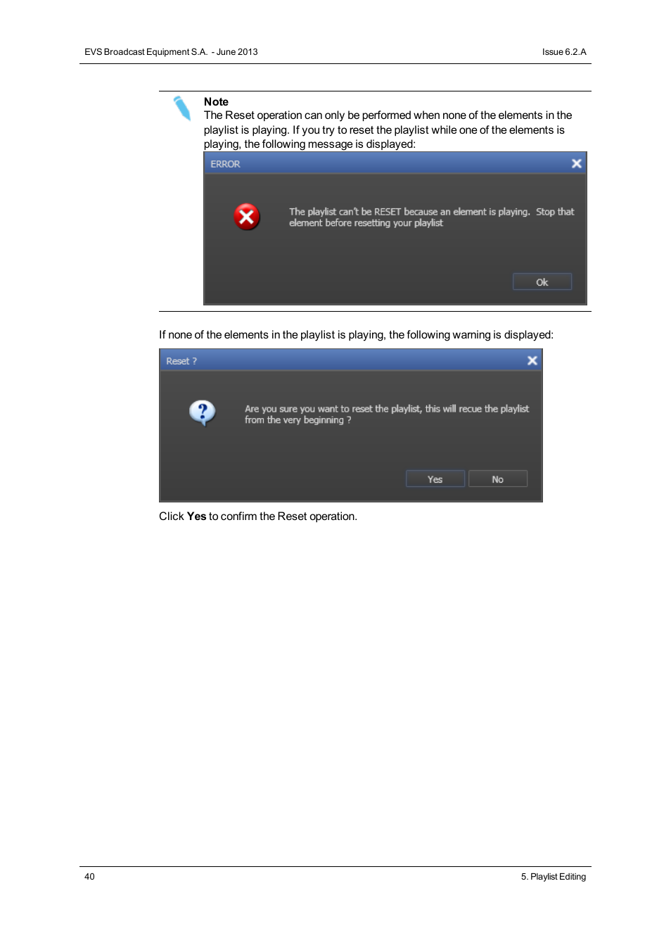 EVS IPDirector Version 6.2 - June 2013 AB ROLL PLAYLIST User Manual User Manual | Page 48 / 52