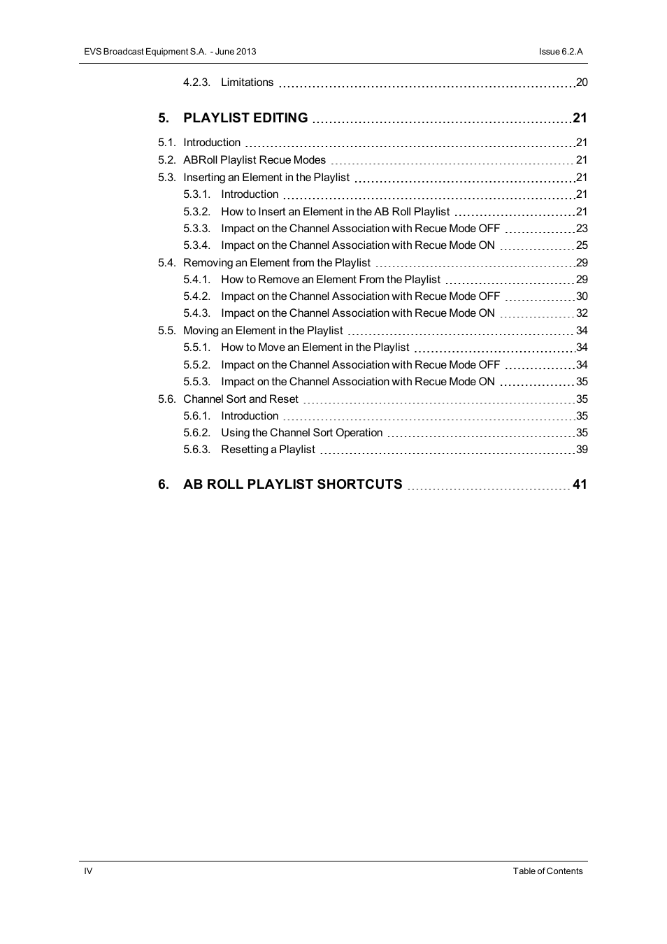 EVS IPDirector Version 6.2 - June 2013 AB ROLL PLAYLIST User Manual User Manual | Page 6 / 52