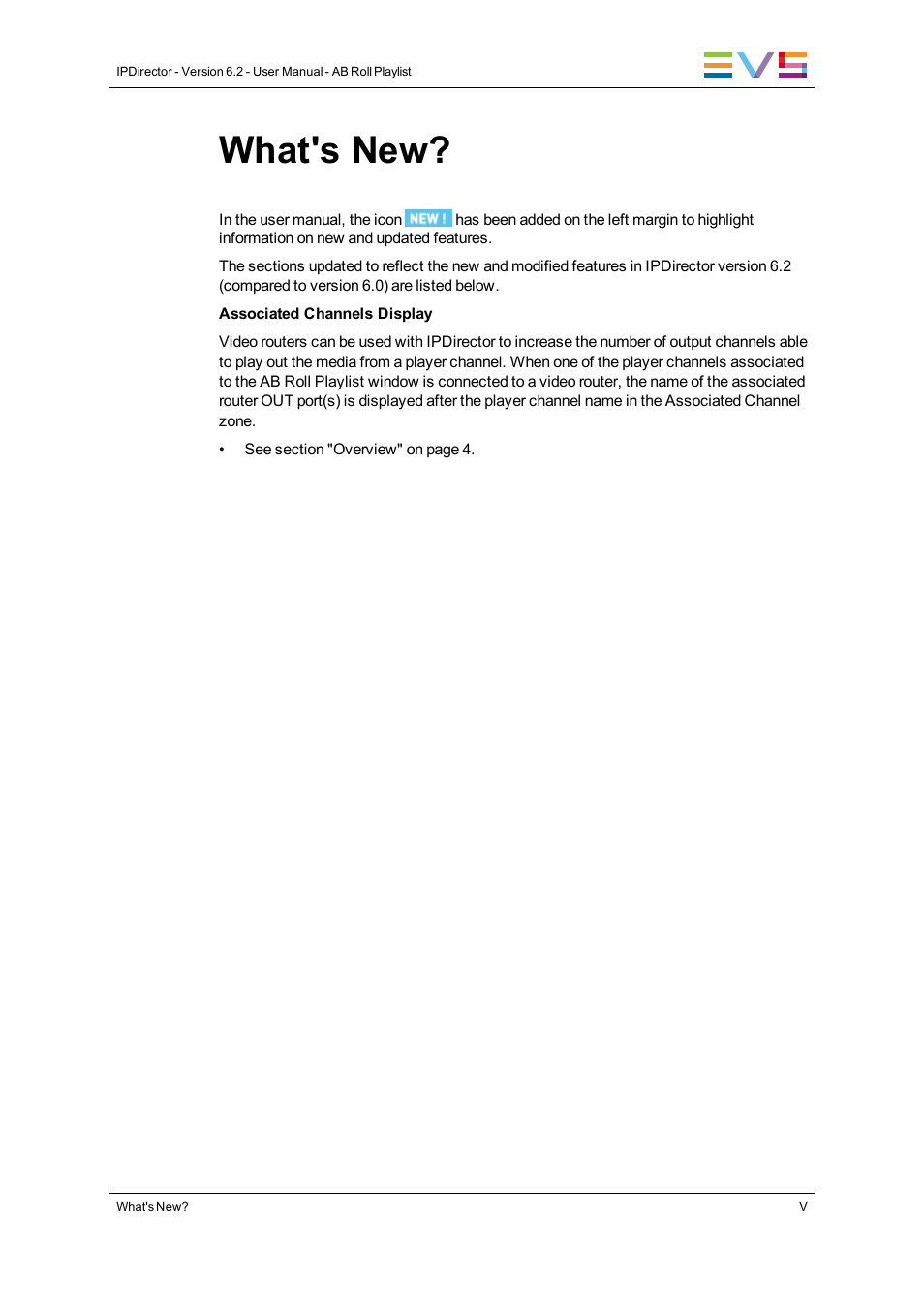 What's new | EVS IPDirector Version 6.2 - June 2013 AB ROLL PLAYLIST User Manual User Manual | Page 7 / 52