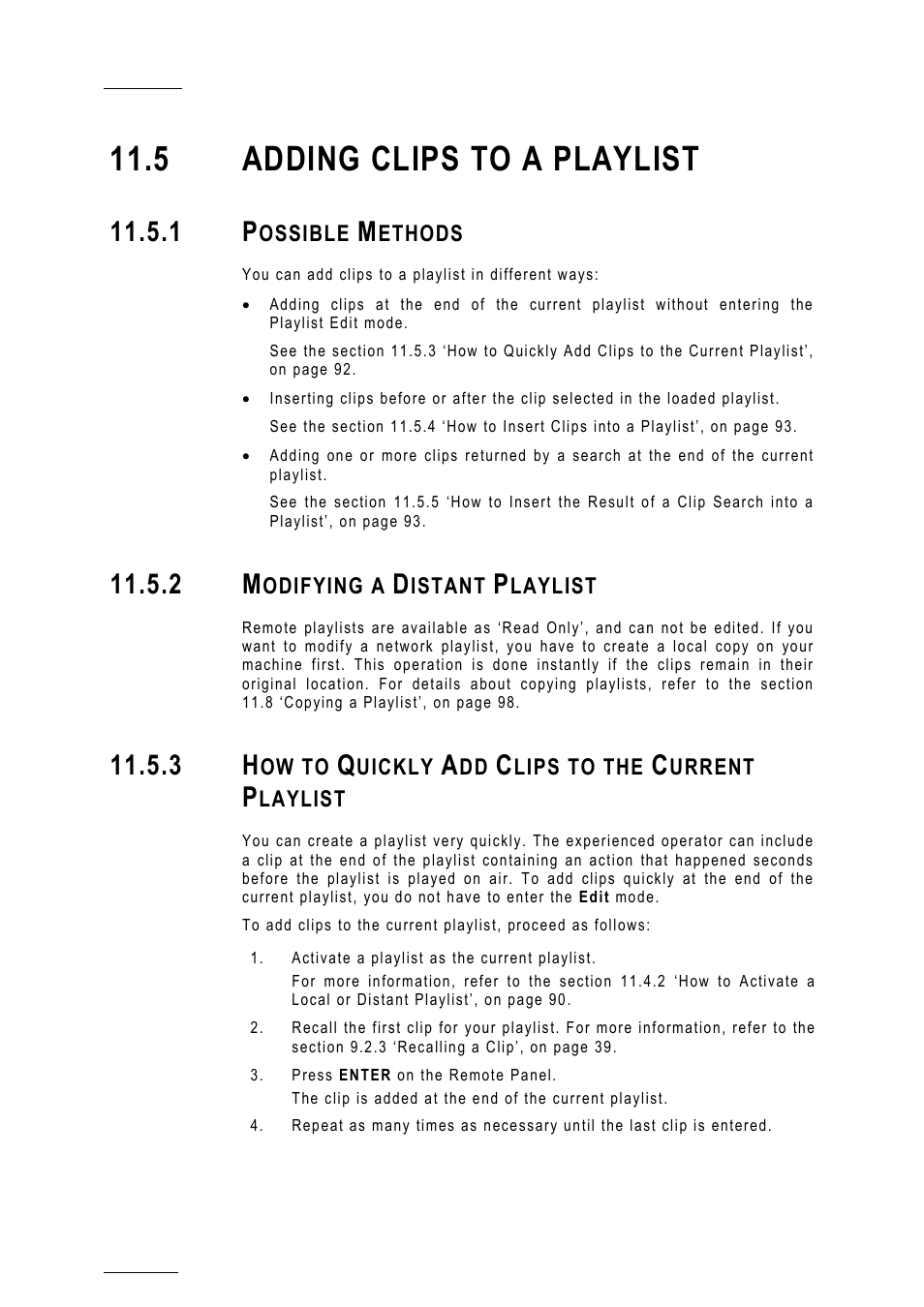 5 adding clips to a playlist, 1 possible methods, 2 modifying a distant playlist | 3 how to quickly add clips to the current playlist, Pl_addclipcurrentpl | EVS MulticamLSM Version 10.01 - July 2009 Operating Manual User Manual | Page 101 / 185