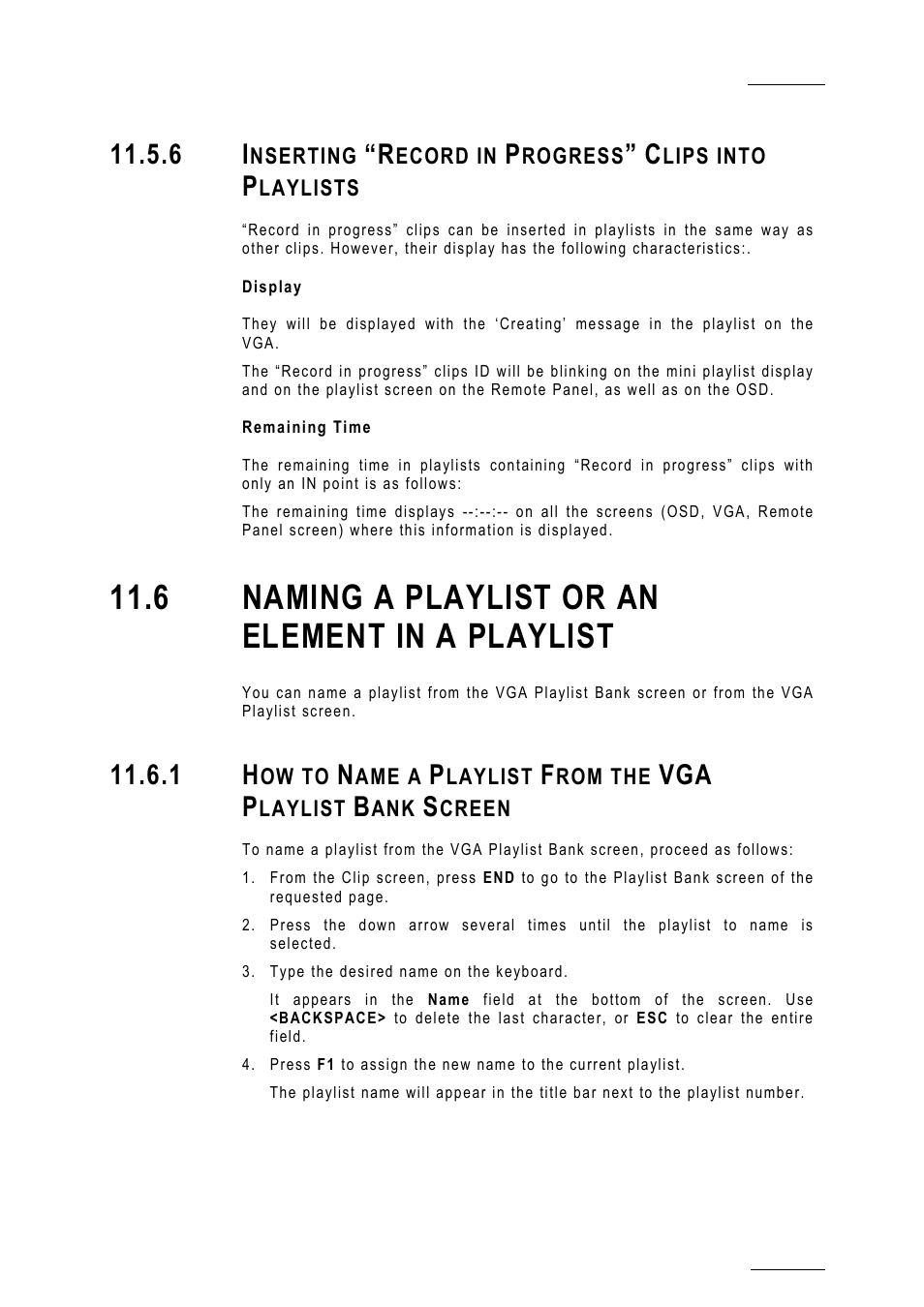 Display, Remaining time, 6 naming a playlist or an element in a playlist | Pl_nameplst | EVS MulticamLSM Version 10.01 - July 2009 Operating Manual User Manual | Page 104 / 185