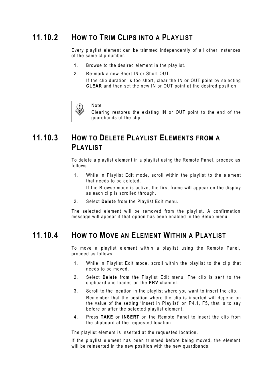 2 how to trim clips into a playlist, 3 how to delete playlist elements from a playlist, 4 how to move an element within a playlist | EVS MulticamLSM Version 10.01 - July 2009 Operating Manual User Manual | Page 114 / 185