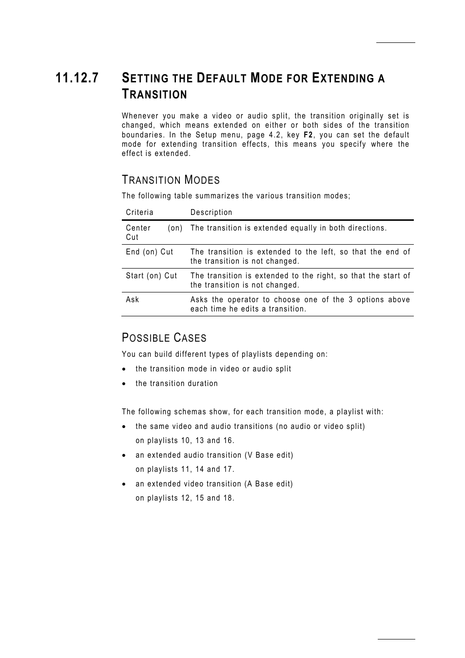 Transition modes, Possible cases, Ansition | EVS MulticamLSM Version 10.01 - July 2009 Operating Manual User Manual | Page 122 / 185