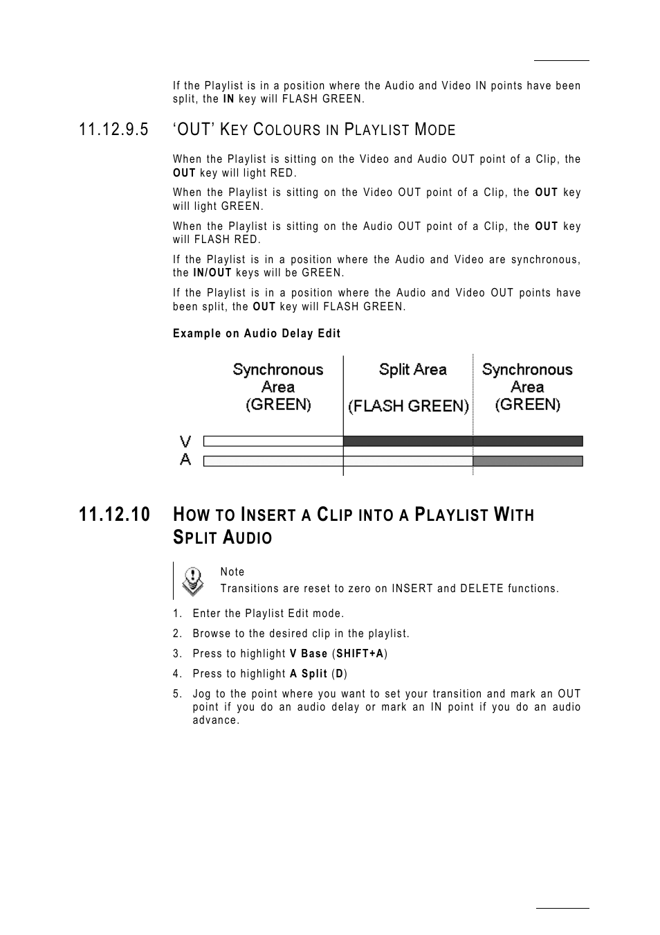 5 ‘out’ key colours in playlist mode, Example on audio delay edit, 10 h | 5 ‘out | EVS MulticamLSM Version 10.01 - July 2009 Operating Manual User Manual | Page 128 / 185
