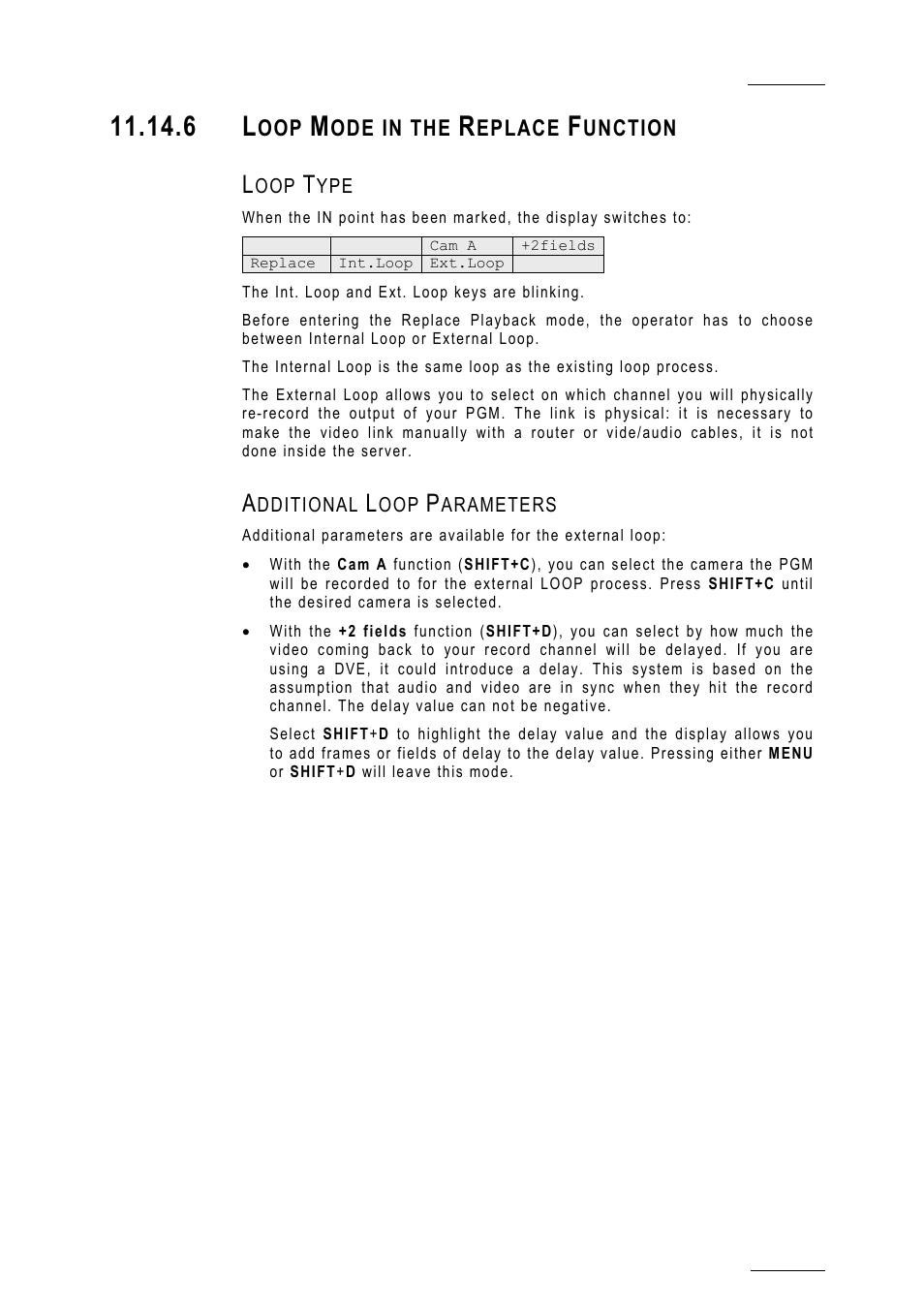 6 loop mode in the replace function, Loop type, Additional loop parameters | Replace_chooseloopmode, Loop mode in the replace, Function | EVS MulticamLSM Version 10.01 - July 2009 Operating Manual User Manual | Page 136 / 185