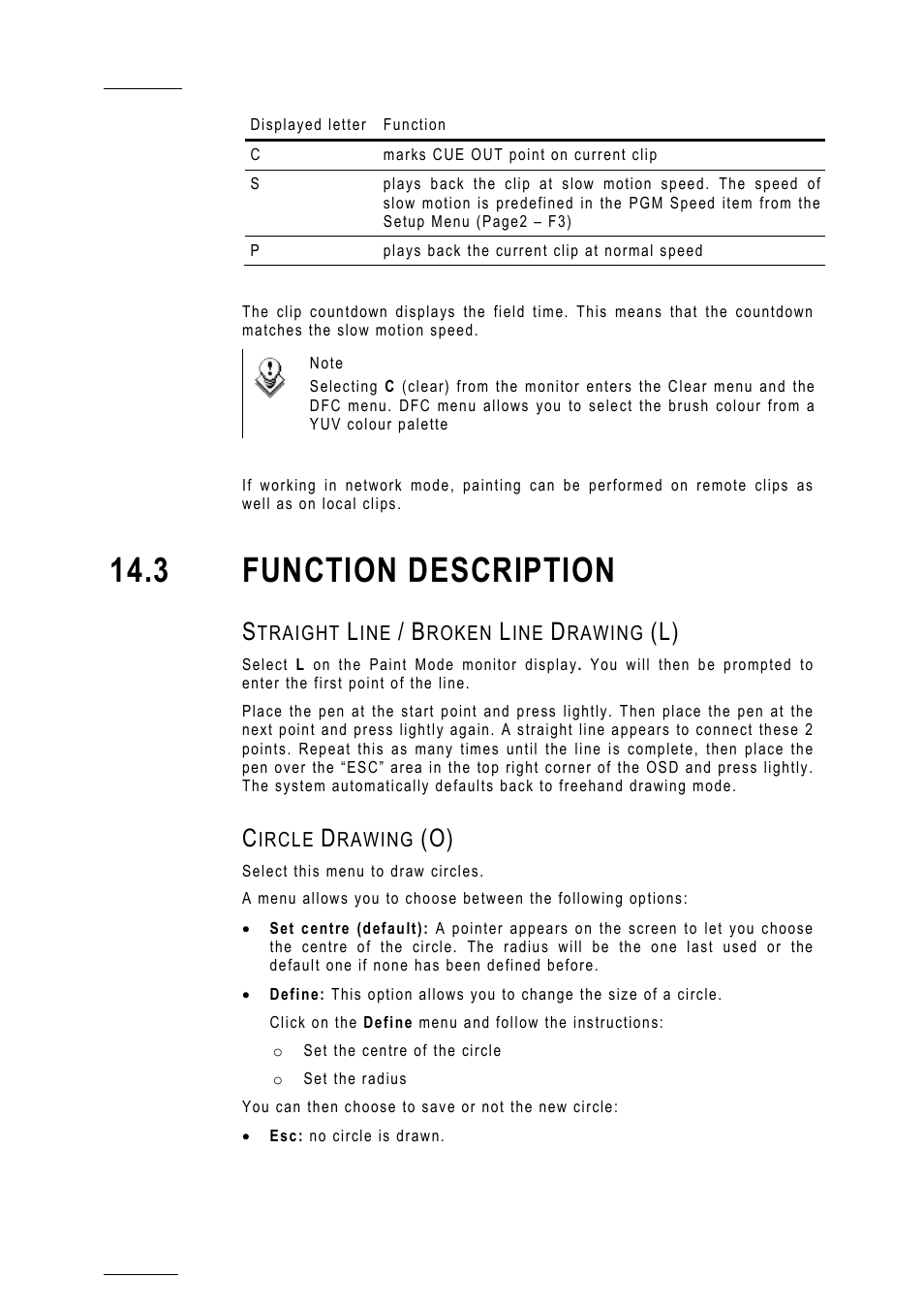 3 function description, Straight line / broken line drawing (l), Circle drawing (o) | Paintmode_straightline, Paintmode_circle | EVS MulticamLSM Version 10.01 - July 2009 Operating Manual User Manual | Page 157 / 185