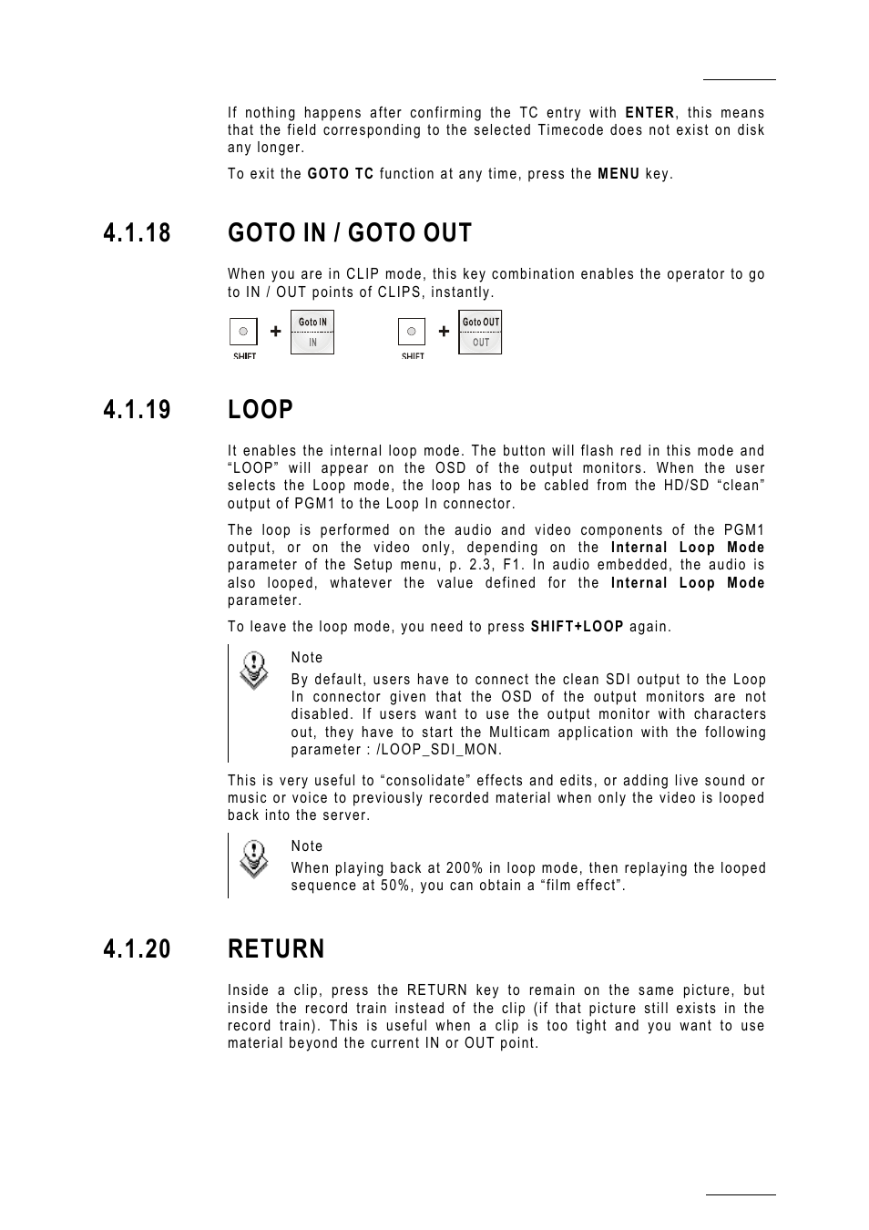 18 goto in / goto out, 19 loop, 20 return | Loop_function, 18 goto, Goto | EVS MulticamLSM Version 10.01 - July 2009 Operating Manual User Manual | Page 26 / 185
