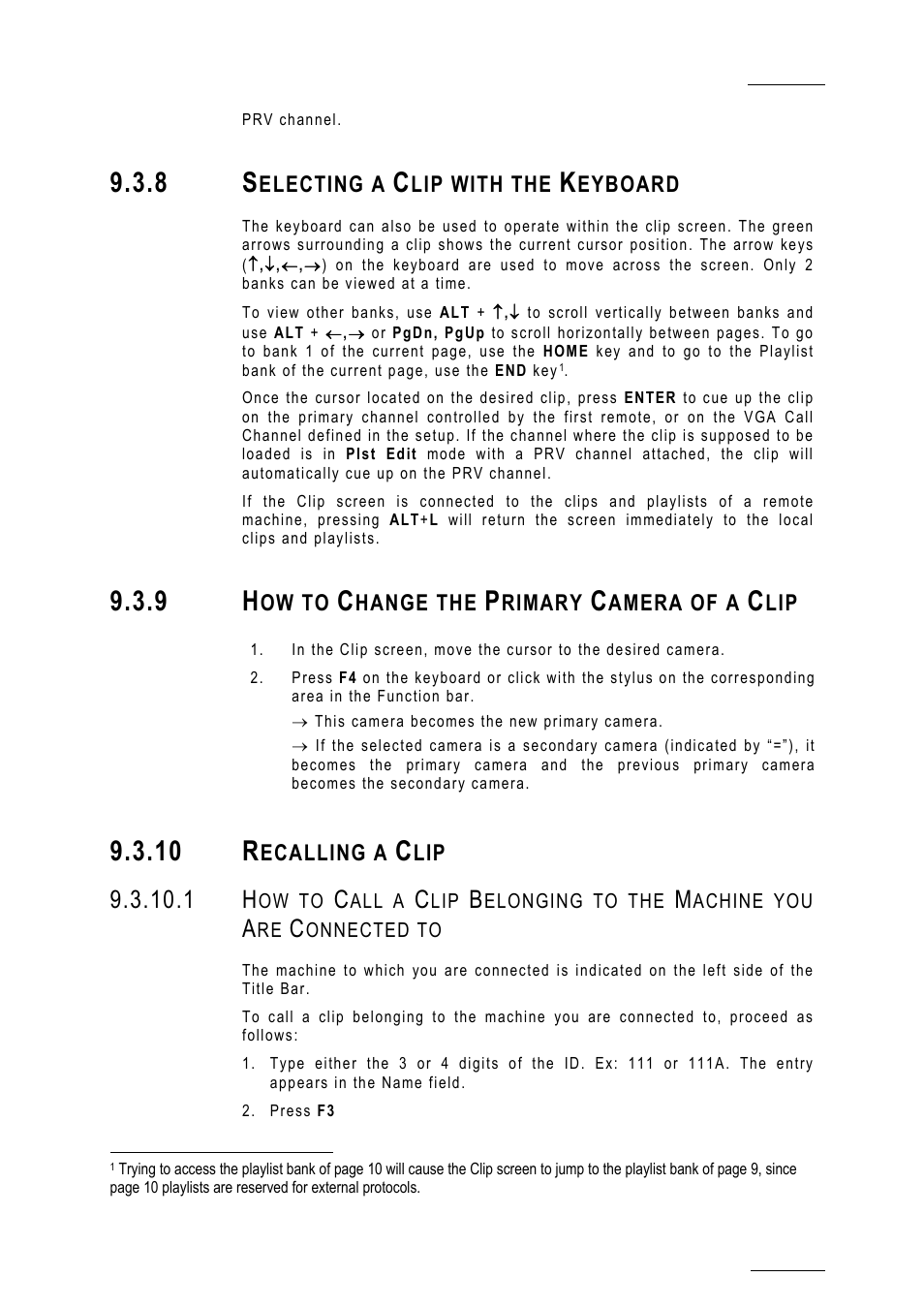 8 selecting a clip with the keyboard, 9 how to change the primary camera of a clip, 10 recalling a clip | 10 r | EVS MulticamLSM Version 10.01 - July 2009 Operating Manual User Manual | Page 66 / 185