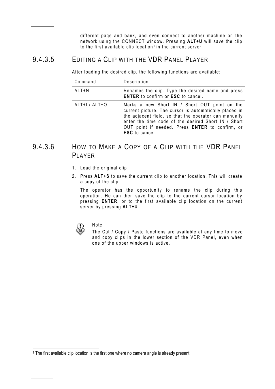 5 editing a clip with the vdr panel player | EVS MulticamLSM Version 10.01 - July 2009 Operating Manual User Manual | Page 75 / 185