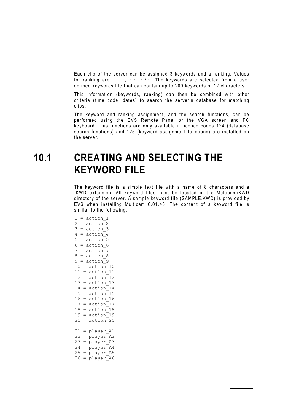 Keyword management, 1 creating and selecting the keyword file, Ch12_keywordmanagement | Anagement, 10 “keyword management, 69 for, 10 ‘keyword management’, on, 69 fo | EVS MulticamLSM Version 10.01 - July 2009 Operating Manual User Manual | Page 78 / 185