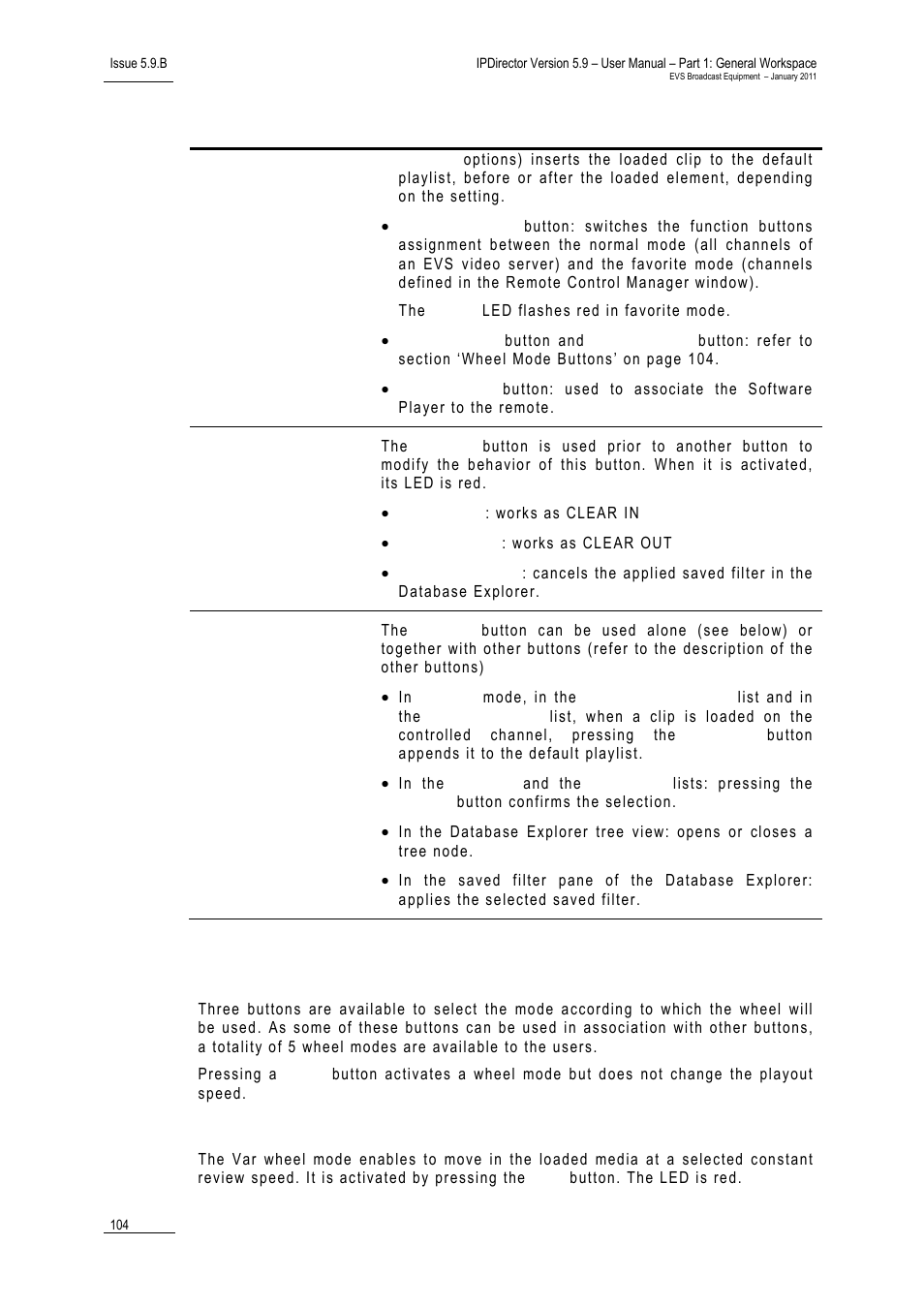 Wheel mode buttons, Var mode | EVS IPDirector Version 5.9 - January 2011 Part 1 User’s Manual User Manual | Page 115 / 131
