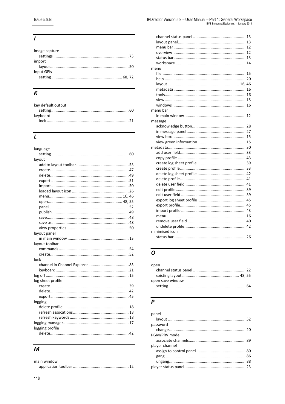 EVS IPDirector Version 5.9 - January 2011 Part 1 User’s Manual User Manual | Page 129 / 131