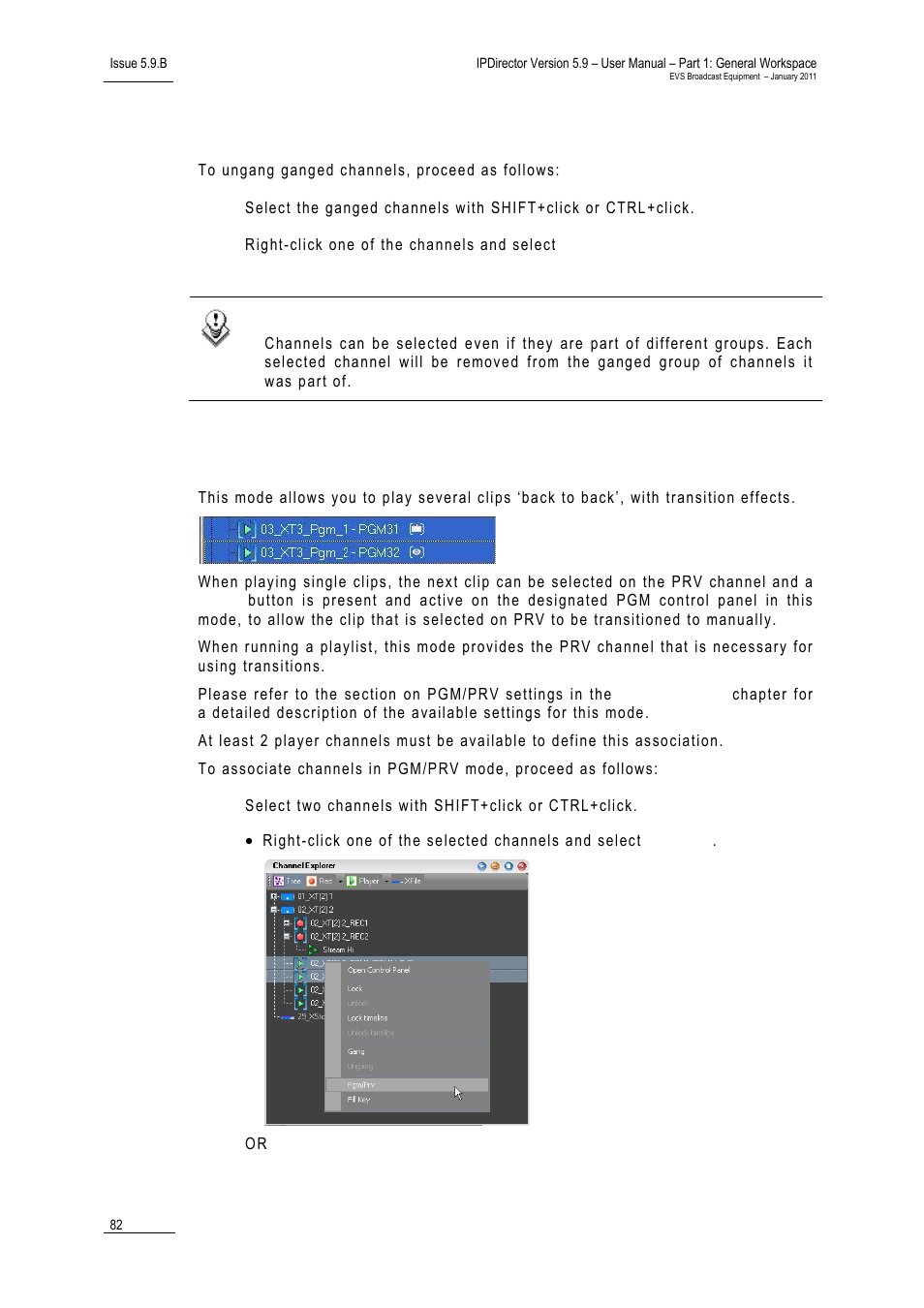 9 how to ungang ganged channels, 10 how to associate channels in pgm/prv mode, How to start / stop a server ingest | 10 h, Pgm/prv, Ow to, Ngang, Anged, Hannels, Ssociate | EVS IPDirector Version 5.9 - January 2011 Part 1 User’s Manual User Manual | Page 93 / 131