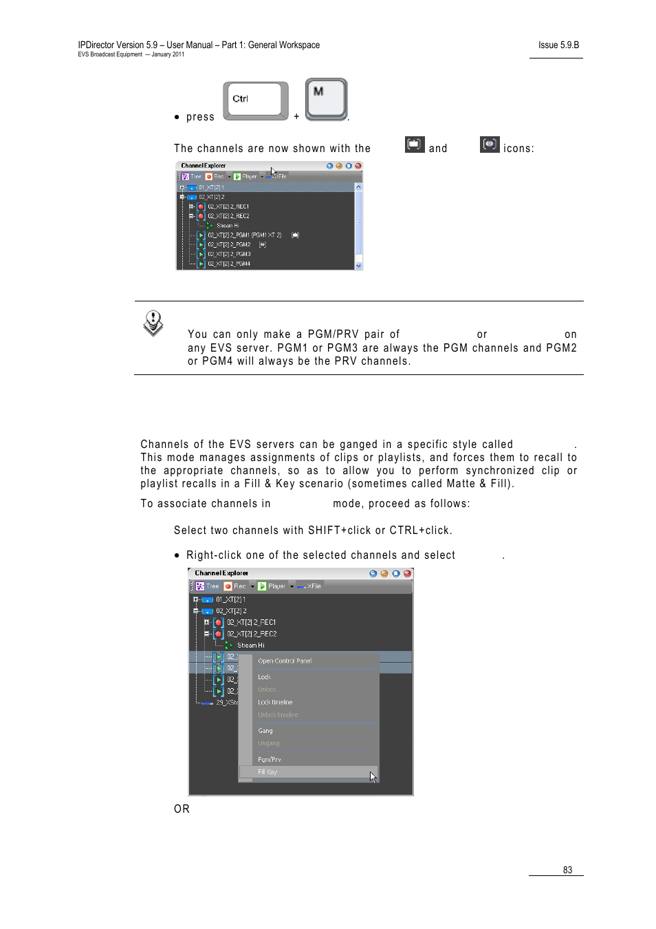 11 how to associate channels in fill & key mode, 11 h, Ow to | Ssociate, Hannels in | EVS IPDirector Version 5.9 - January 2011 Part 1 User’s Manual User Manual | Page 94 / 131