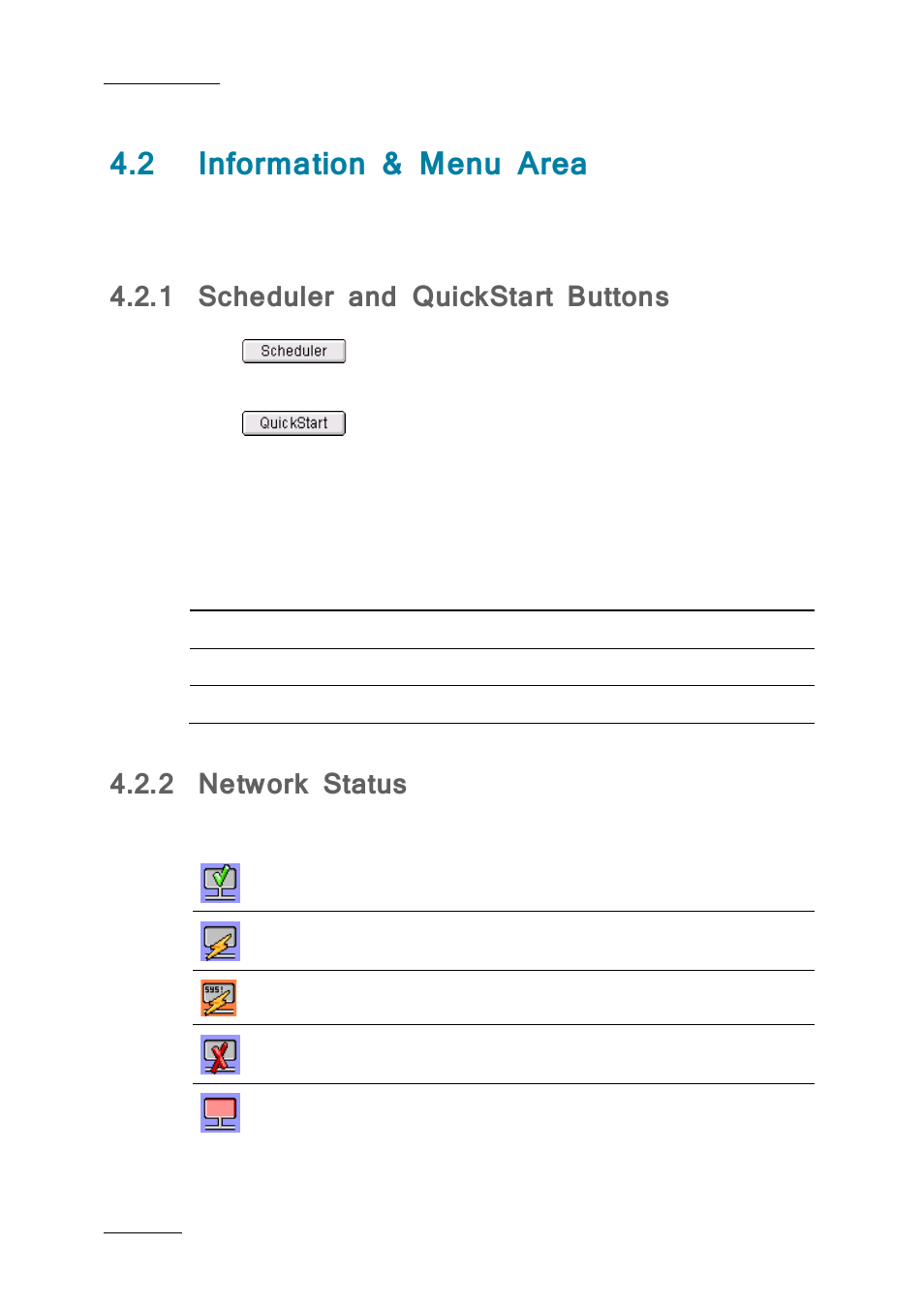 2 information & menu area, 1 scheduler and quickstart buttons, 2 network status | Information & menu area, Scheduler and quickstart buttons, Network status | EVS Xfile Version 2.19 - November 2012 User Manual User Manual | Page 126 / 196