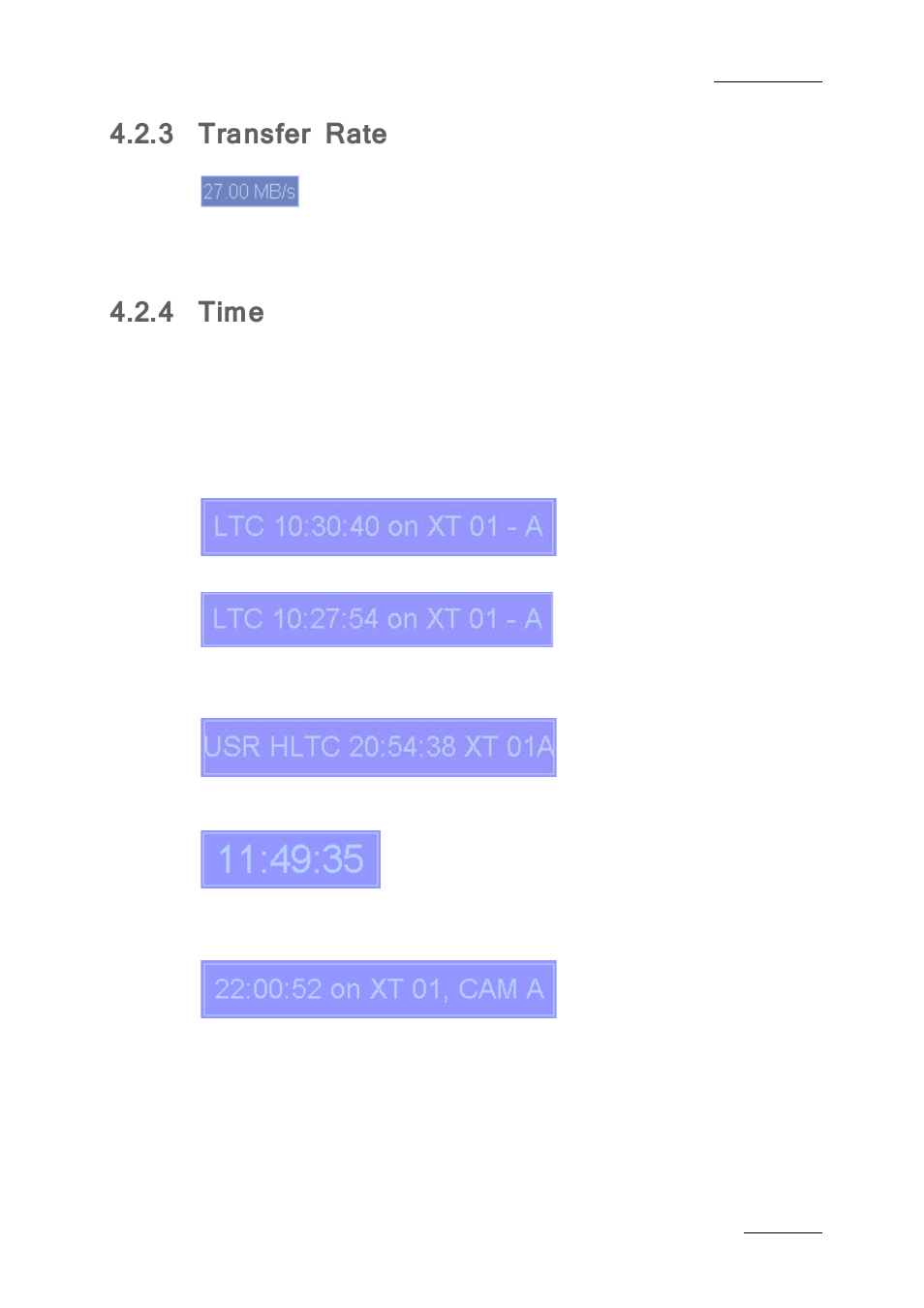 3 transfer rate, 4 time, Transfer rate | Time | EVS Xfile Version 2.19 - November 2012 User Manual User Manual | Page 127 / 196