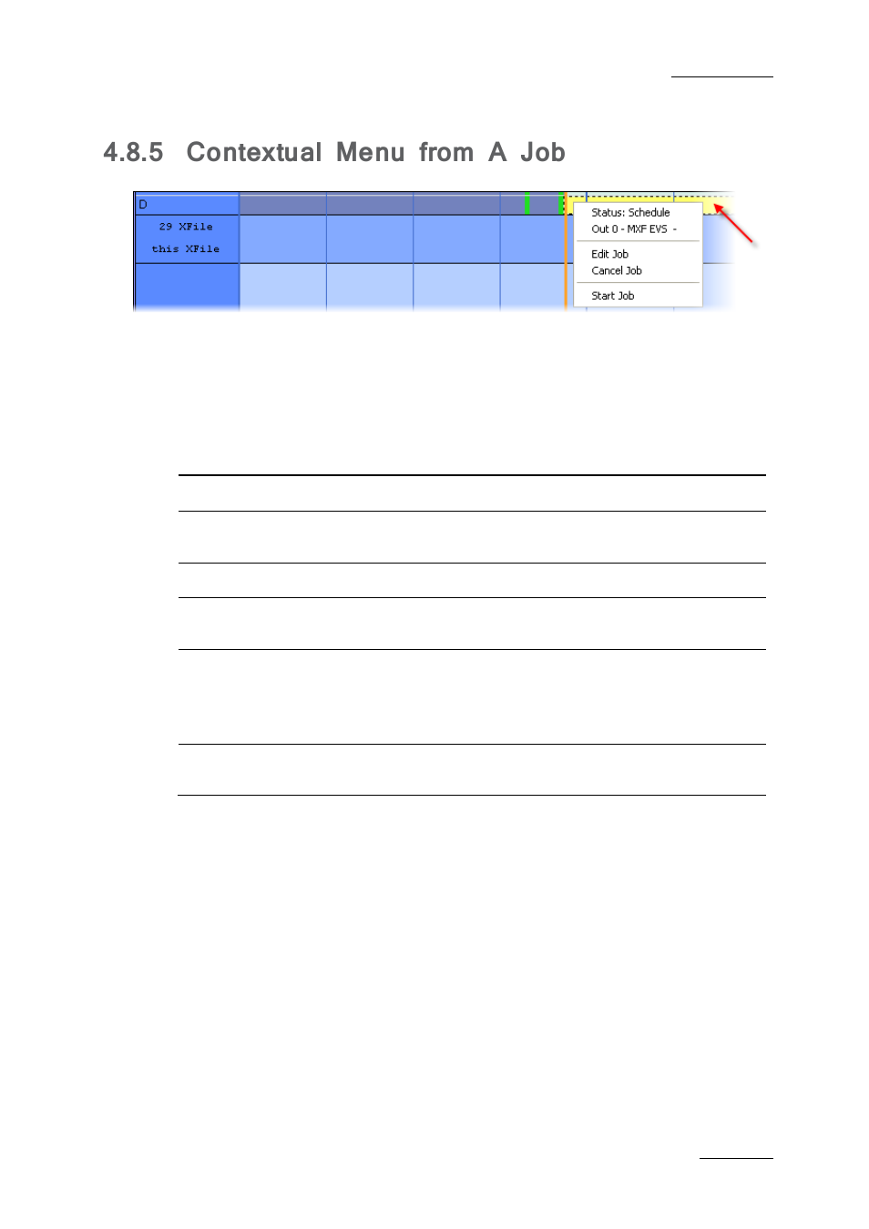 5 contextual menu from a job, Contextual menu from a job | EVS Xfile Version 2.19 - November 2012 User Manual User Manual | Page 151 / 196