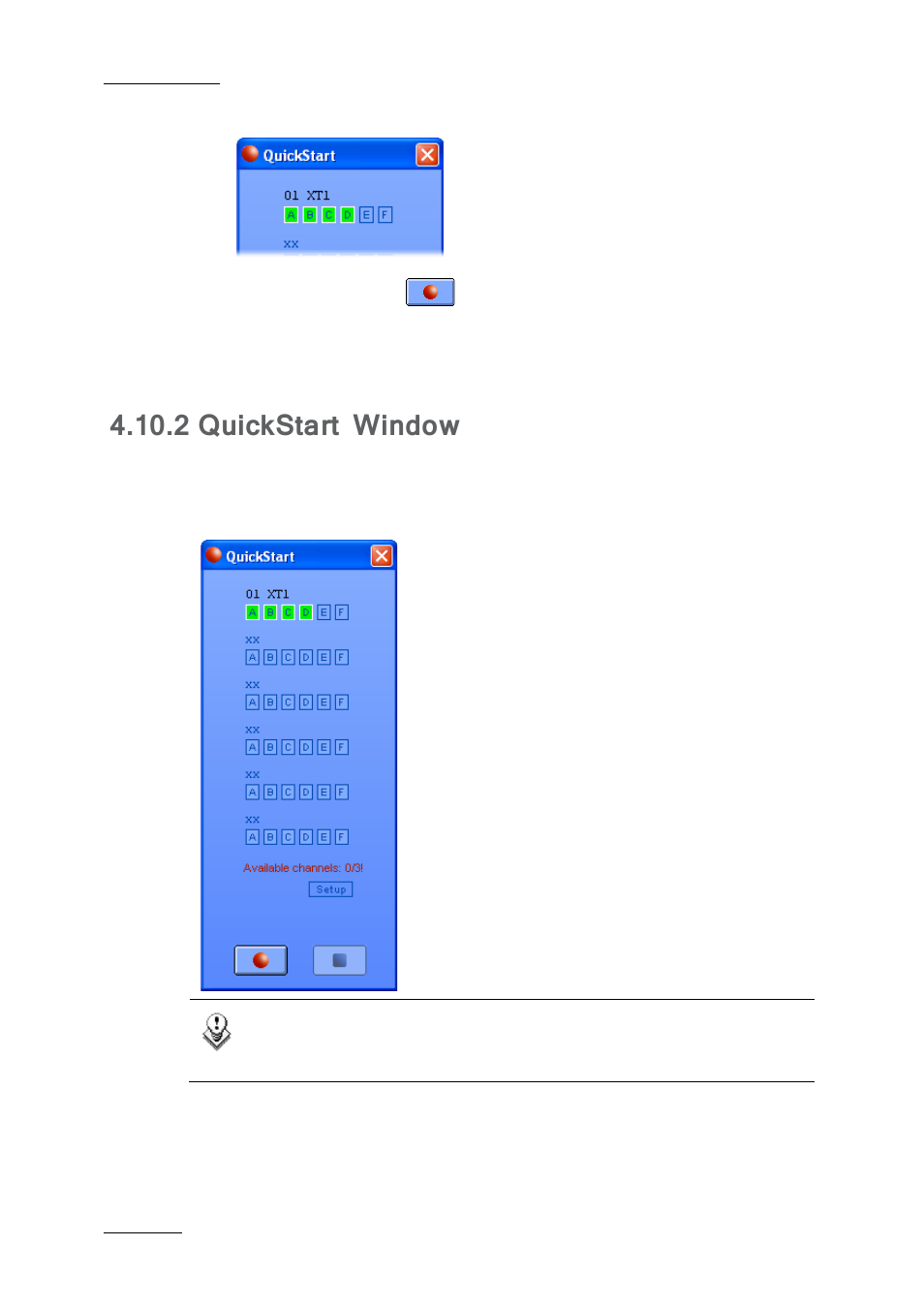 2 quickstart window, Quickstart window, On ‘quickstart window | Ge 150 | EVS Xfile Version 2.19 - November 2012 User Manual User Manual | Page 160 / 196