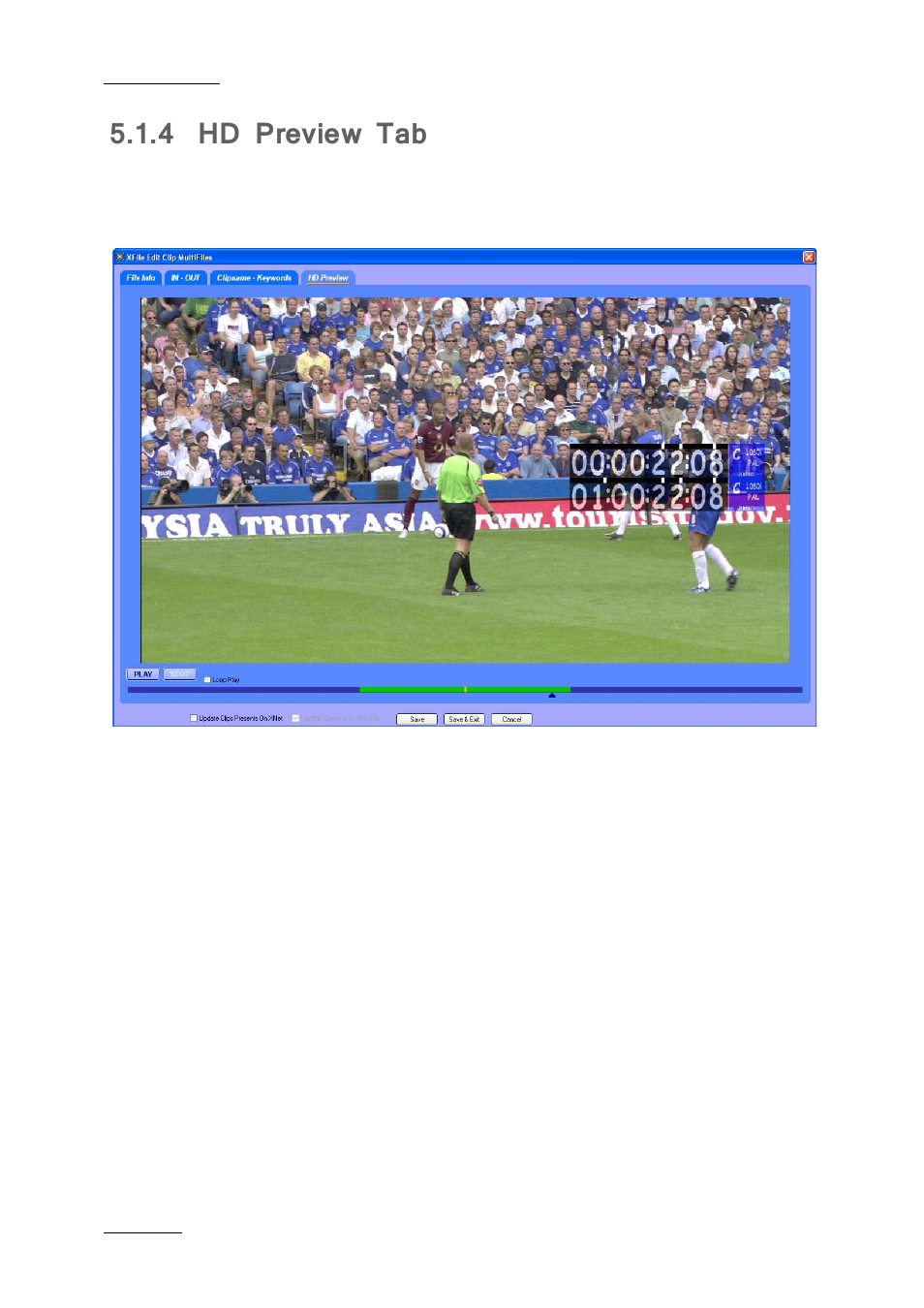 4 hd preview tab, Hd preview tab | EVS Xfile Version 2.19 - November 2012 User Manual User Manual | Page 174 / 196