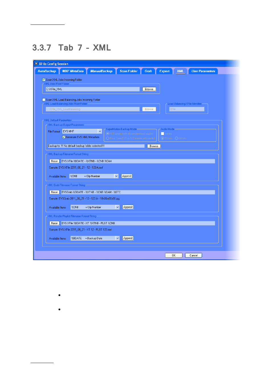 7 tab 7 – xml, Tab 7 – xml | EVS Xfile Version 2.19 - November 2012 User Manual User Manual | Page 48 / 196