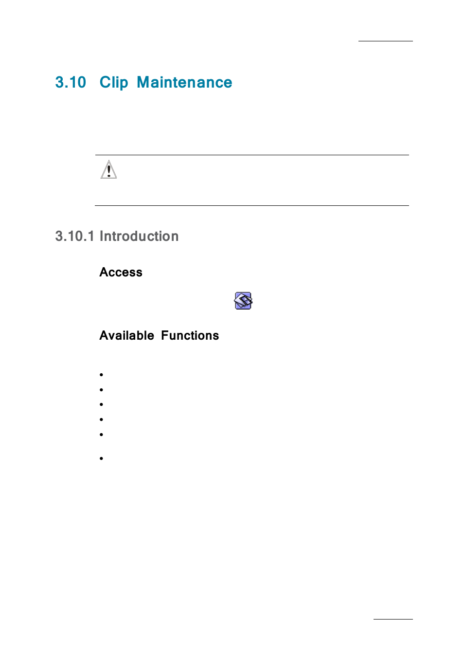 10 clip maintenance, 1 introduction, Access | Available functions, Clip maintenance, Introduction, On 3.10 ‘clip maintenance, Age 83 | EVS Xfile Version 2.19 - November 2012 User Manual User Manual | Page 93 / 196