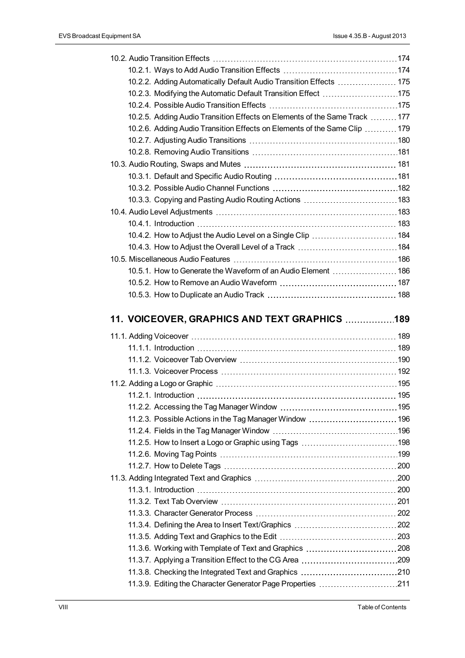 EVS XEDIO CleanEdit Version 4.35 - August 2013 User Manual User Manual | Page 10 / 256