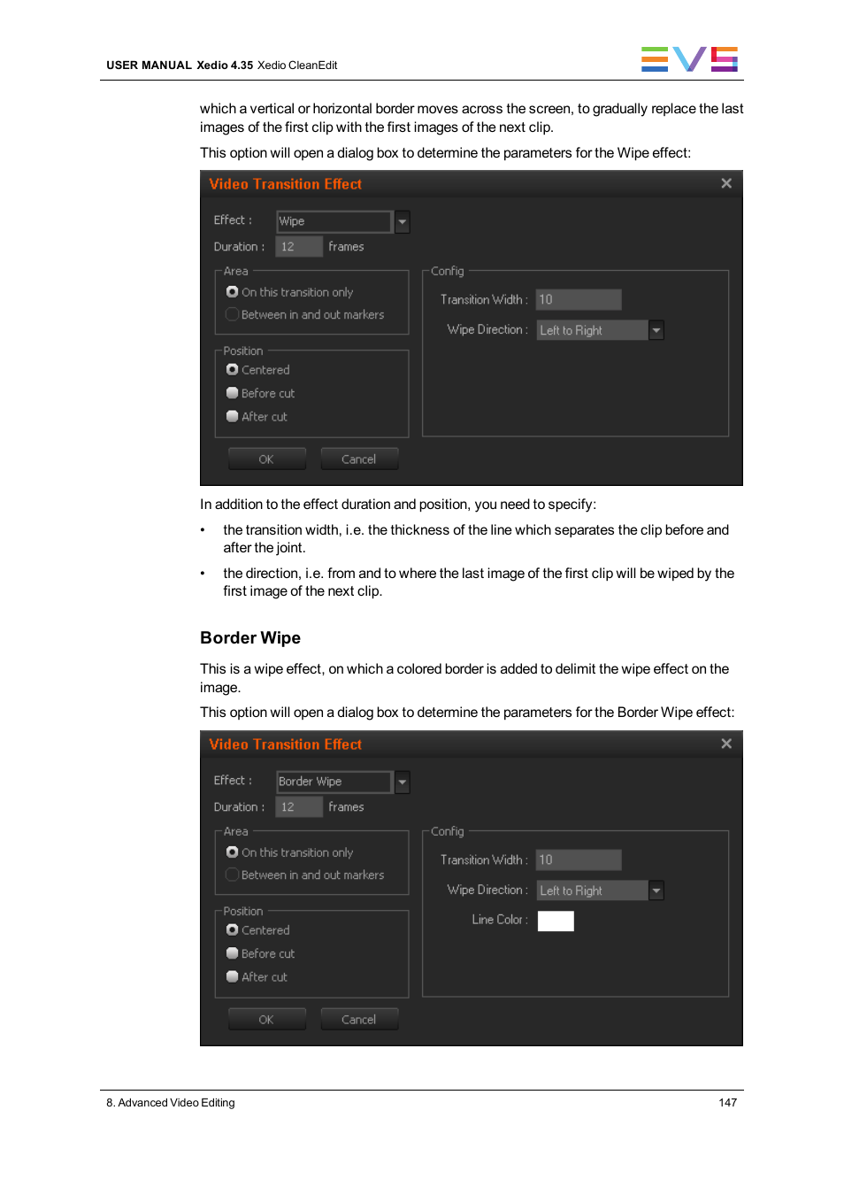 Border wipe | EVS XEDIO CleanEdit Version 4.35 - August 2013 User Manual User Manual | Page 163 / 256