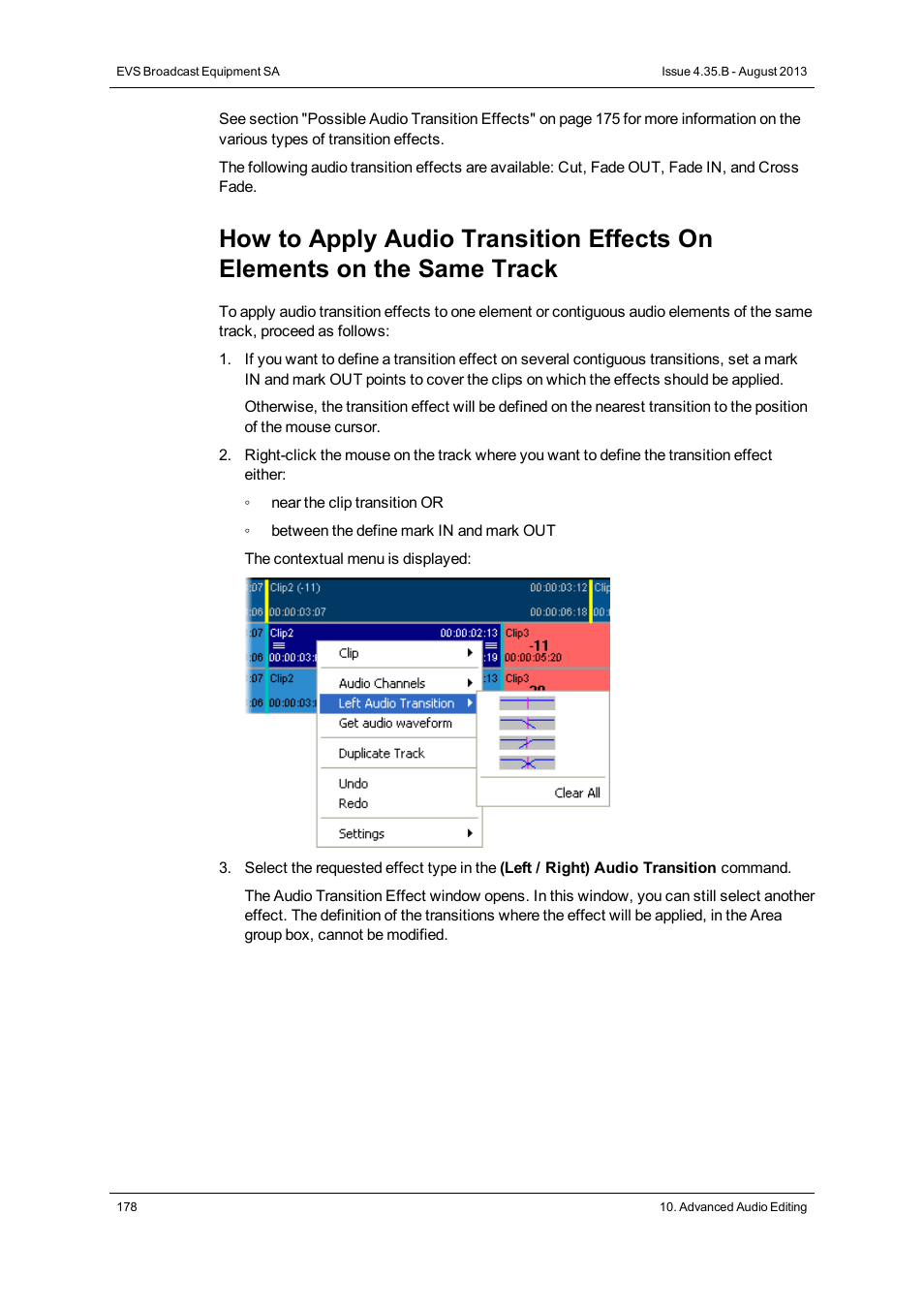 EVS XEDIO CleanEdit Version 4.35 - August 2013 User Manual User Manual | Page 194 / 256
