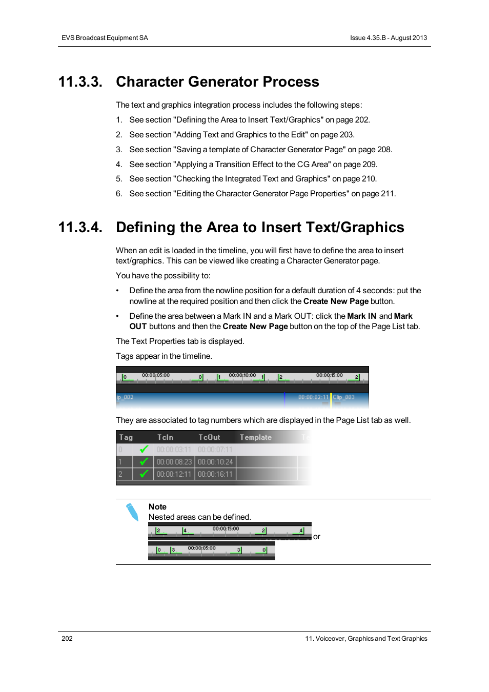 Character generator process, Defining the area to insert text/graphics | EVS XEDIO CleanEdit Version 4.35 - August 2013 User Manual User Manual | Page 218 / 256