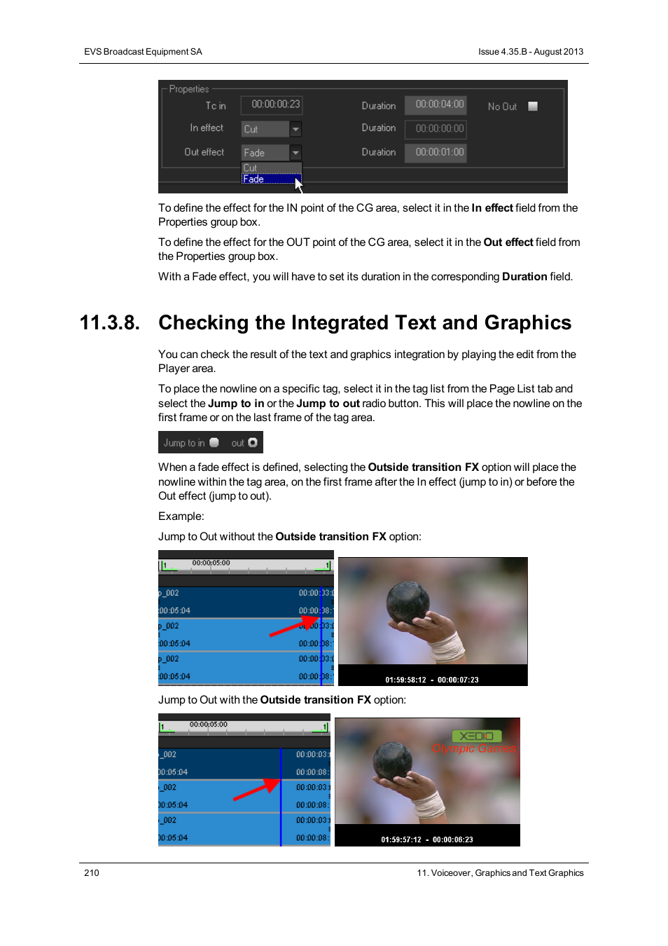 Checking the integrated text and graphics | EVS XEDIO CleanEdit Version 4.35 - August 2013 User Manual User Manual | Page 226 / 256