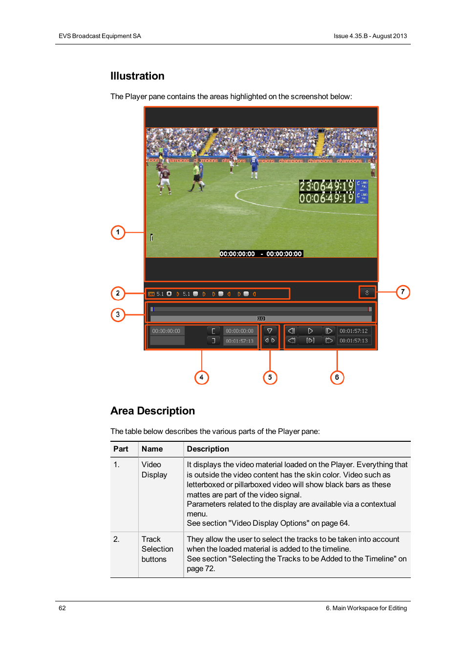 Illustration, Area description | EVS XEDIO CleanEdit Version 4.35 - August 2013 User Manual User Manual | Page 78 / 256