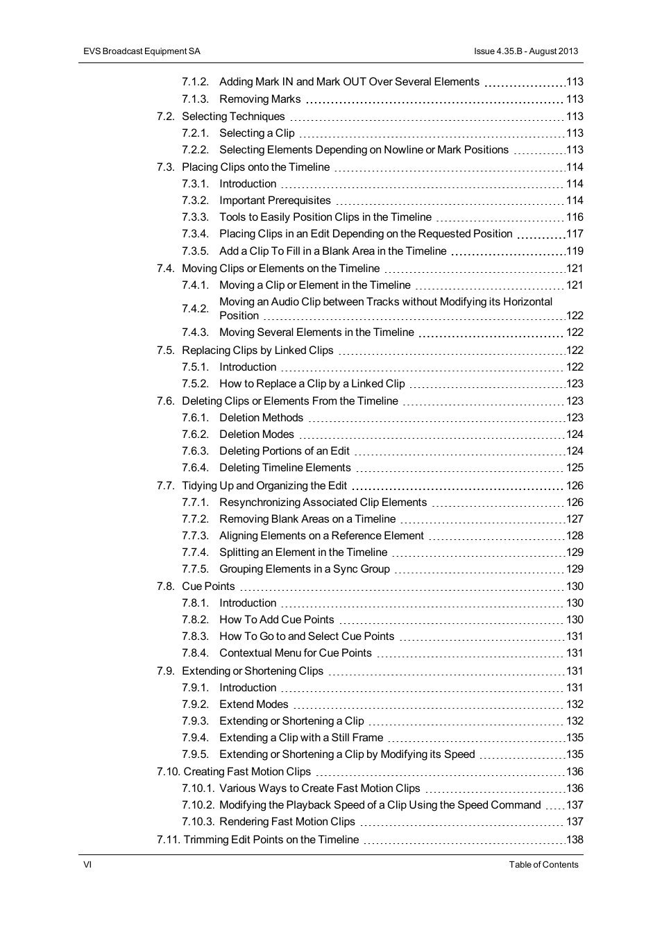 EVS XEDIO CleanEdit Version 4.35 - August 2013 User Manual User Manual | Page 8 / 256