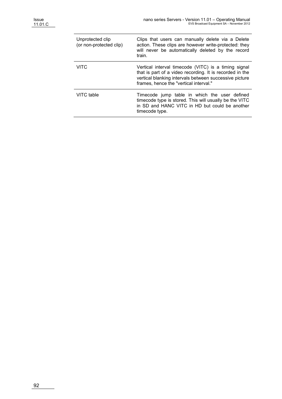 EVS XTnano Version 11.01 - November 2012 Operation Manual User Manual | Page 100 / 102