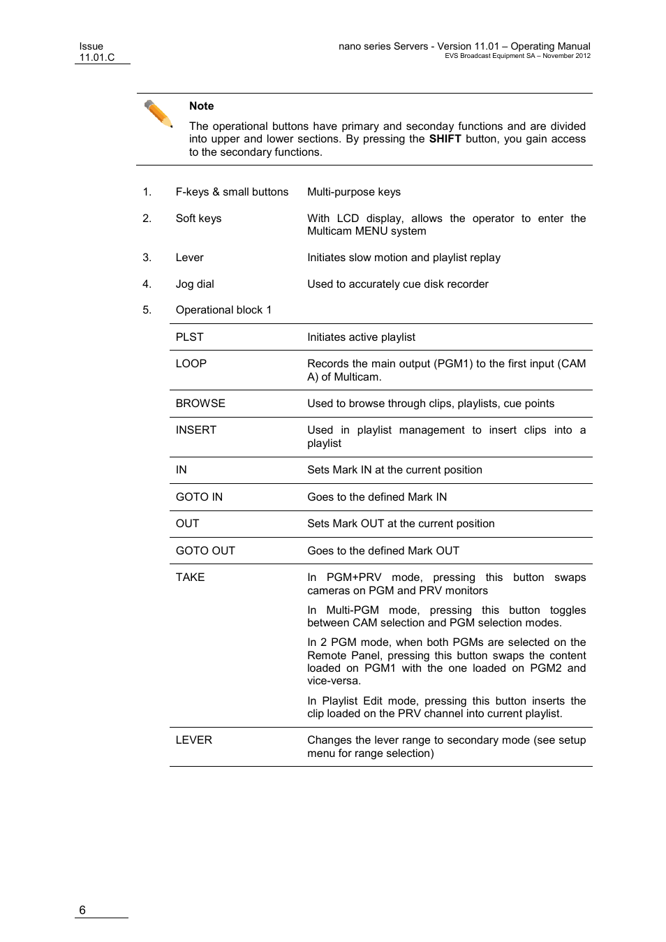 EVS XTnano Version 11.01 - November 2012 Operation Manual User Manual | Page 14 / 102