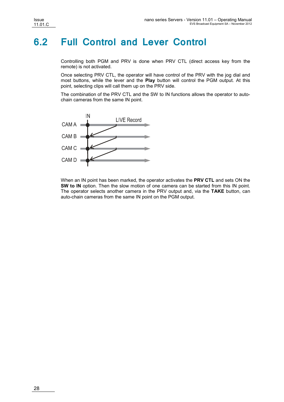 2 full control and lever control | EVS XTnano Version 11.01 - November 2012 Operation Manual User Manual | Page 36 / 102