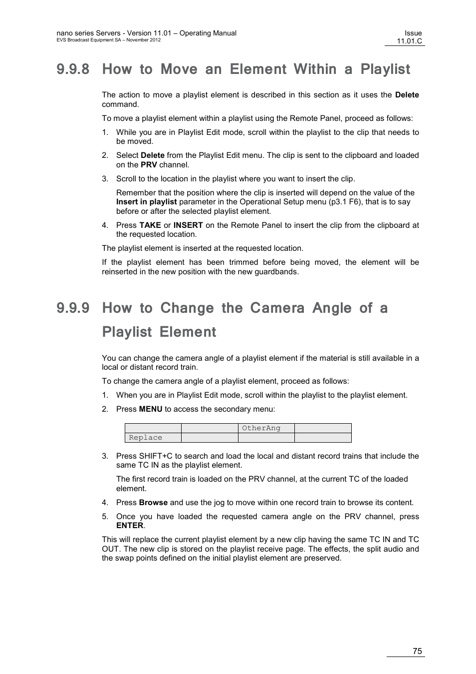 8 how to move an element within a playlist, How to move an element within a playlist | EVS XTnano Version 11.01 - November 2012 Operation Manual User Manual | Page 83 / 102