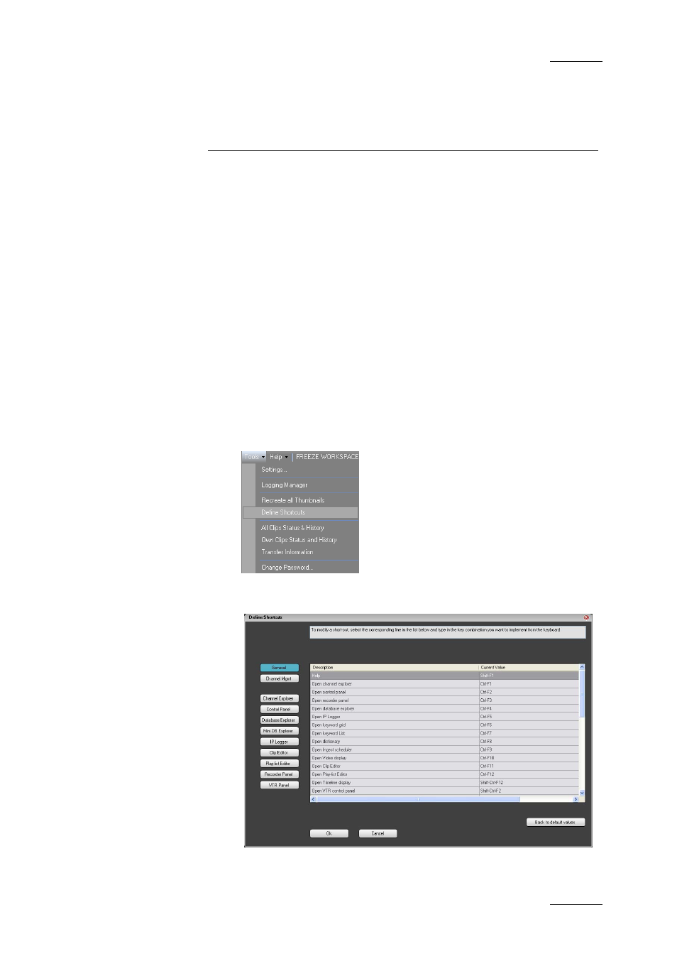 System management, 1 shortcut definition, 1 introduction | 2 how to change a shortcut setting, Shortcut definition, Introduction, How to change a shortcut setting | EVS IPDirector Version 4.3 - October 2007 Part 4 User's Manual User Manual | Page 10 / 29