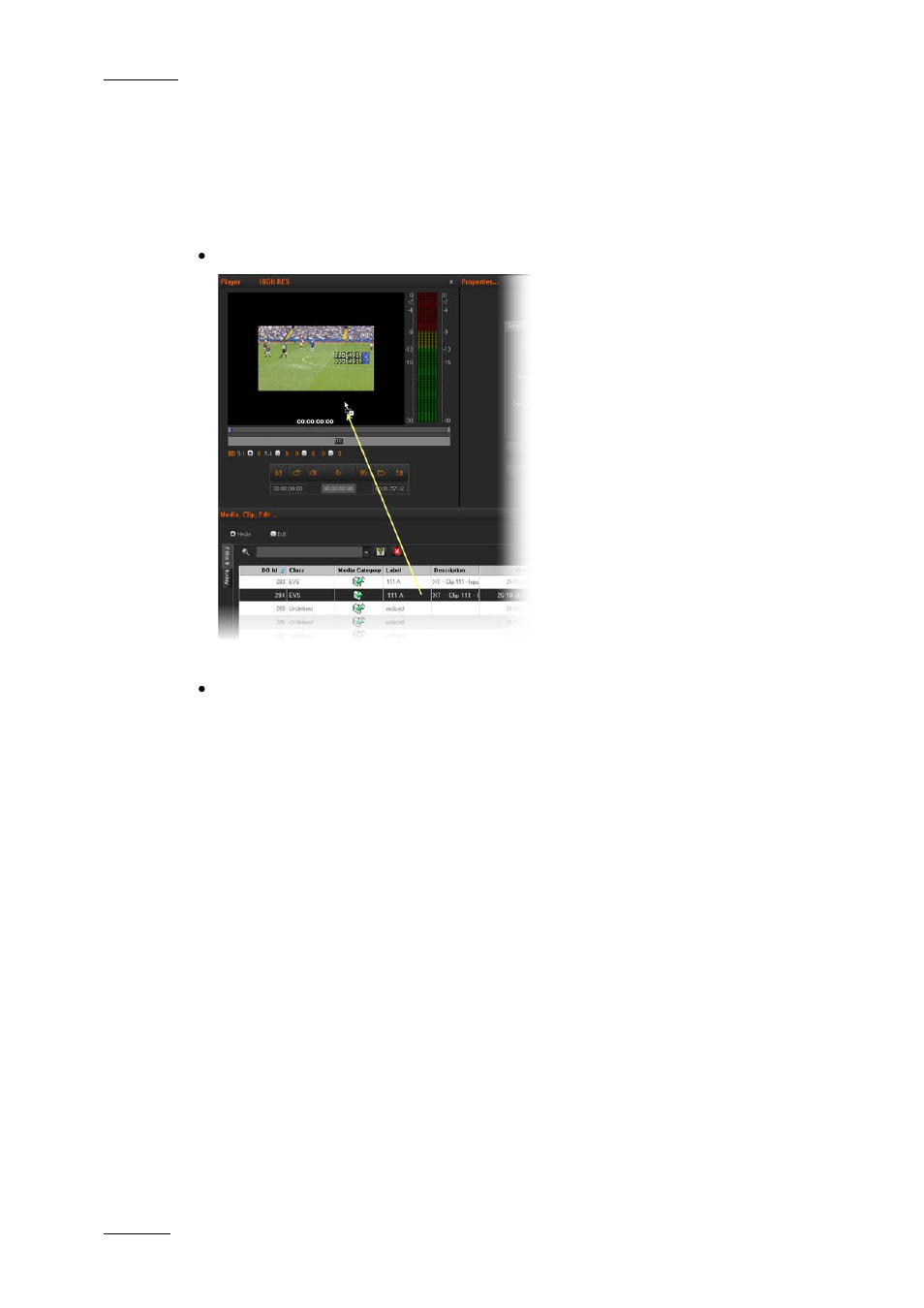 4 loading media on the player window, Loading media on the player window, Ge 12 | EVS Xedio Approval Version 4.1 - December 2011 User Manual User Manual | Page 18 / 33