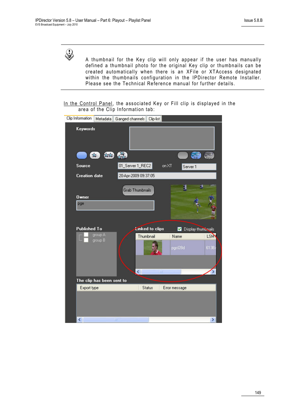 EVS IPDirector Version 5.8 - July 2010 Part 6 User's Manual User Manual | Page 160 / 178
