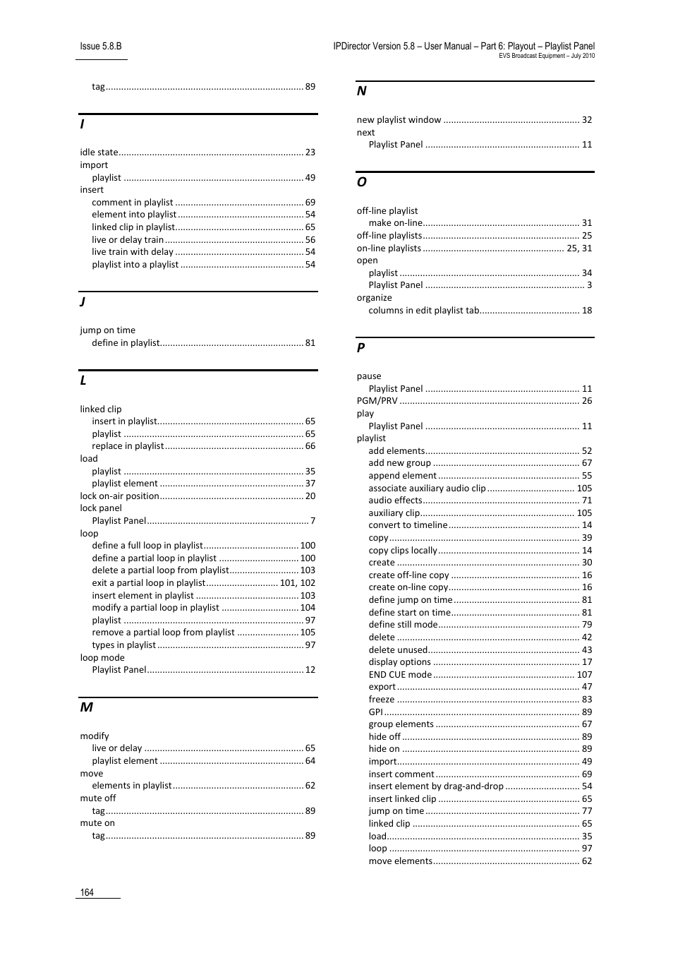 EVS IPDirector Version 5.8 - July 2010 Part 6 User's Manual User Manual | Page 175 / 178