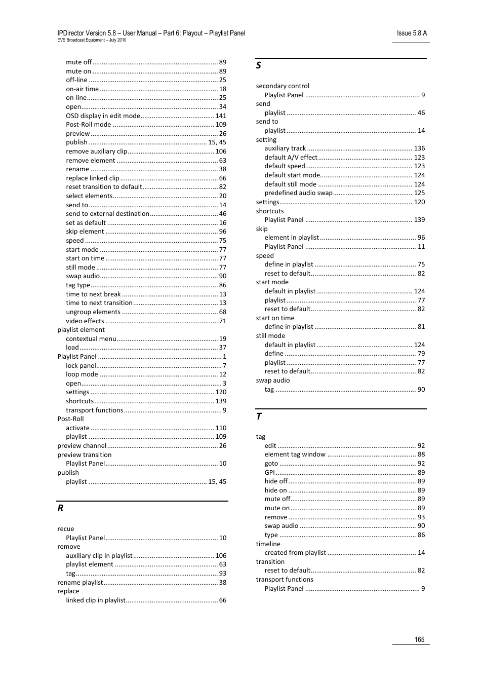 EVS IPDirector Version 5.8 - July 2010 Part 6 User's Manual User Manual | Page 176 / 178
