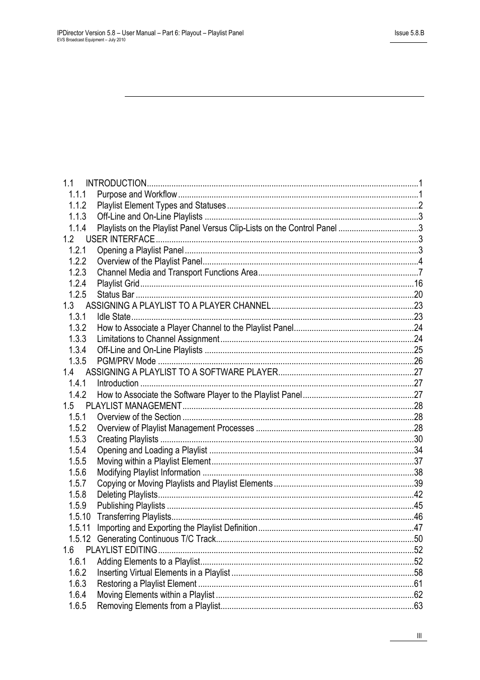 EVS IPDirector Version 5.8 - July 2010 Part 6 User's Manual User Manual | Page 4 / 178