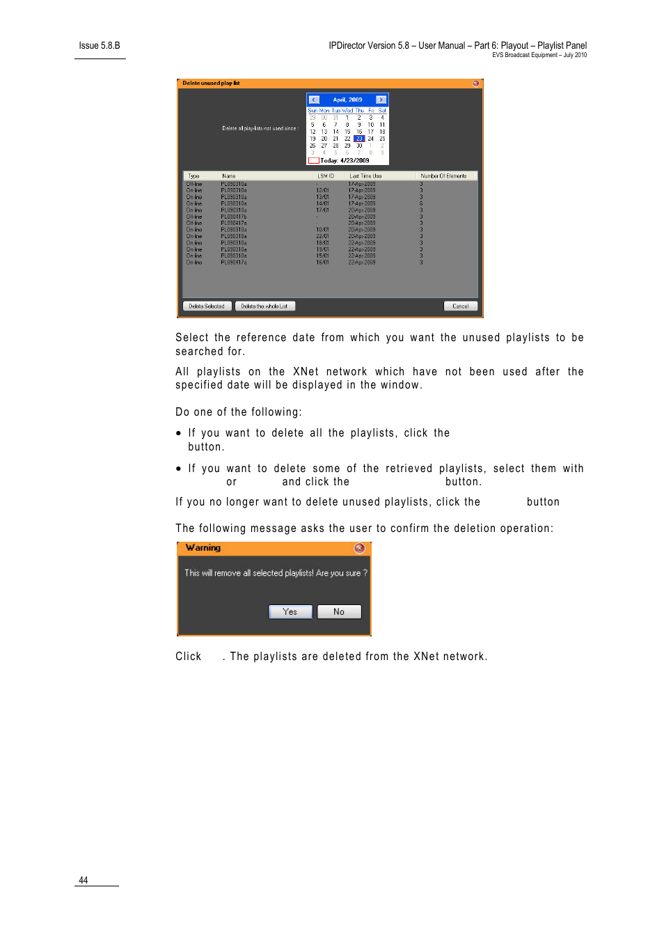 EVS IPDirector Version 5.8 - July 2010 Part 6 User's Manual User Manual | Page 55 / 178