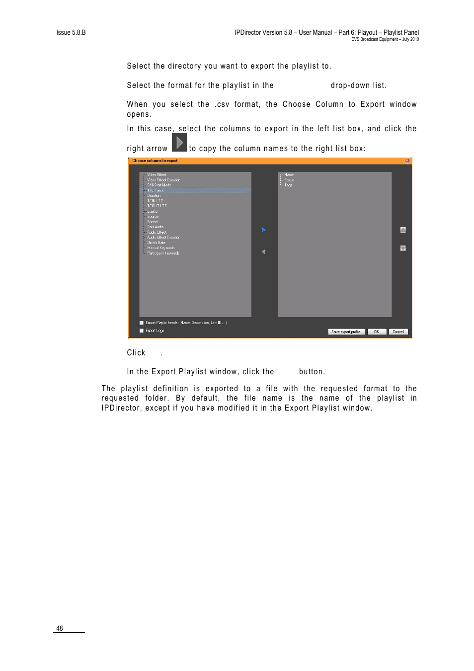 EVS IPDirector Version 5.8 - July 2010 Part 6 User's Manual User Manual | Page 59 / 178