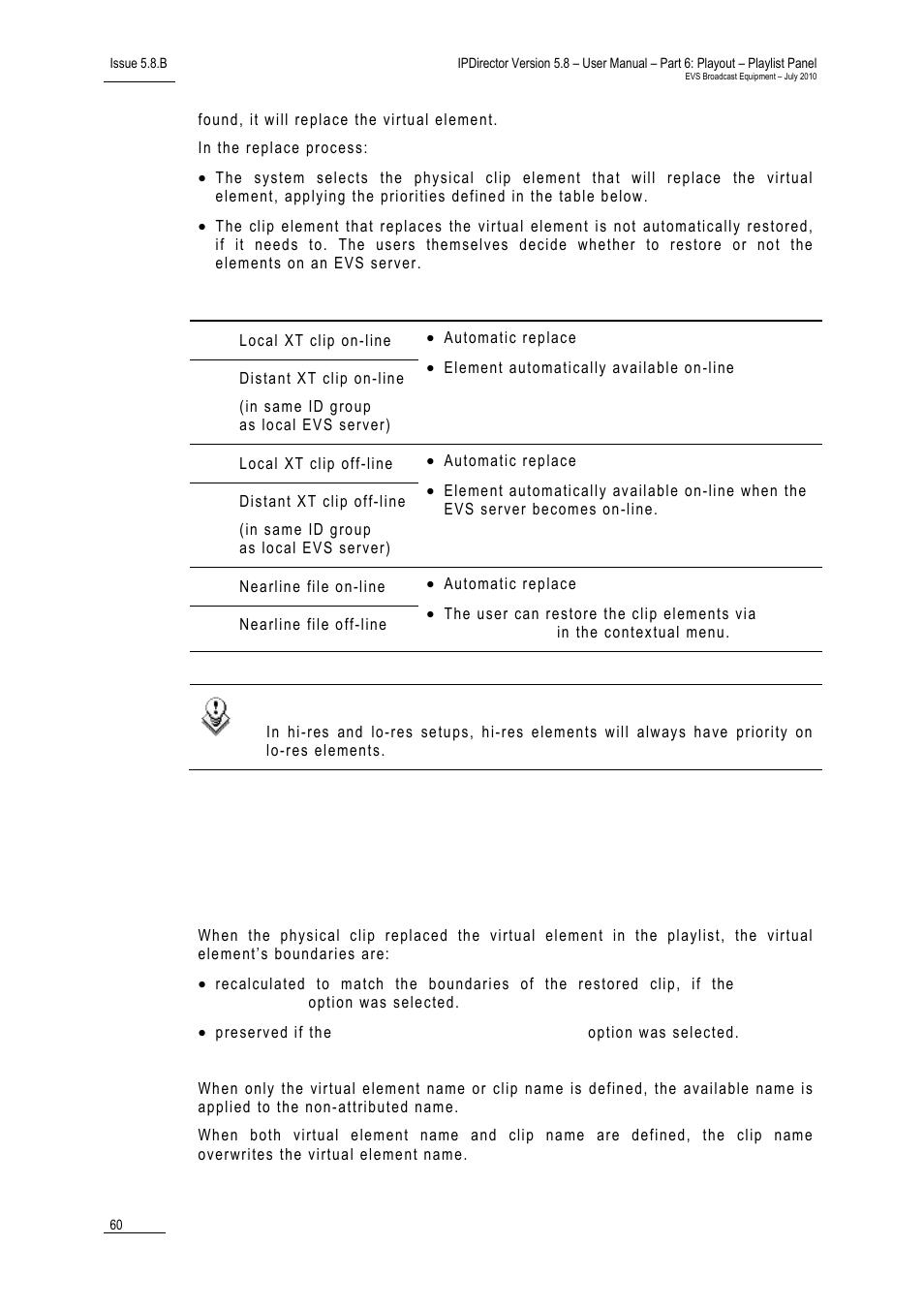 Element boundaries | EVS IPDirector Version 5.8 - July 2010 Part 6 User's Manual User Manual | Page 71 / 178